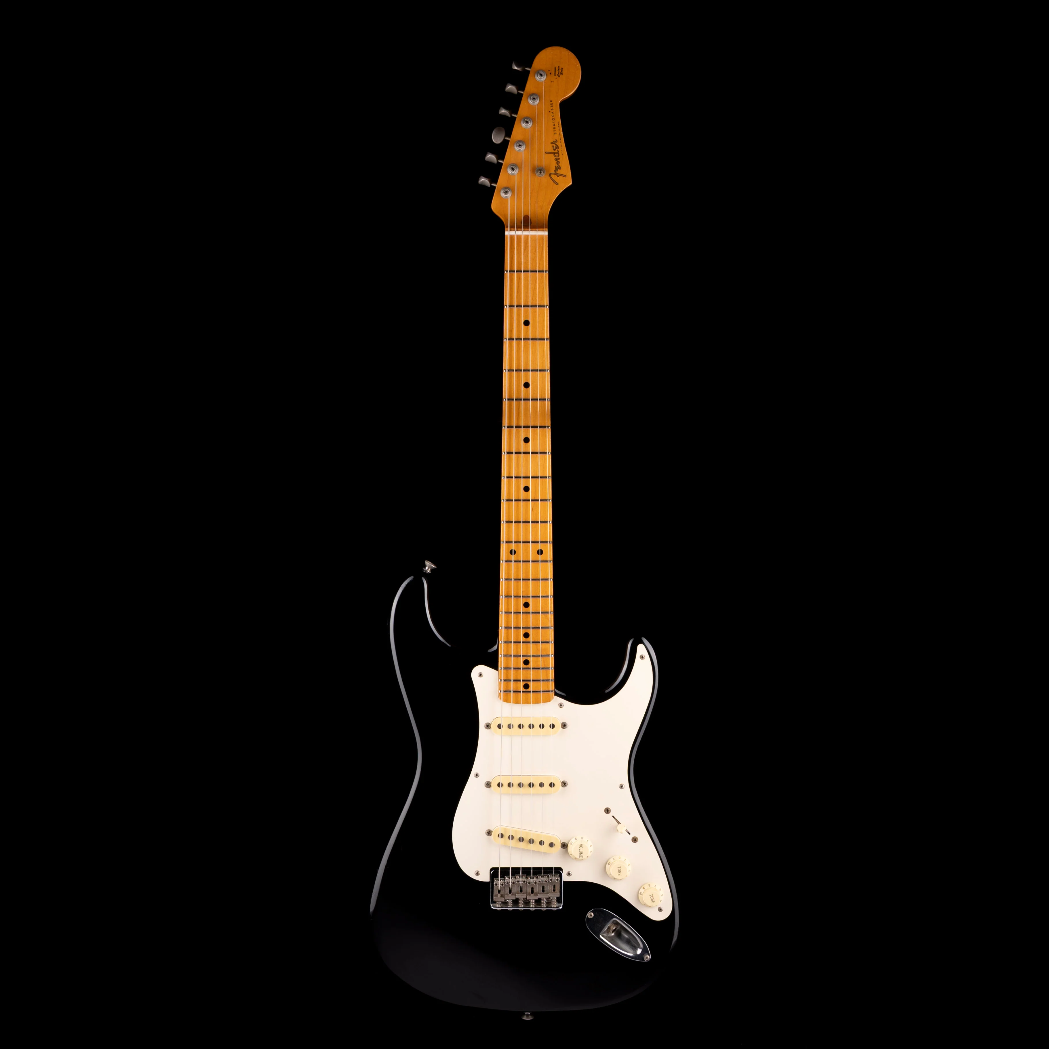 Pre Owned '90s Fender Made in Japan 1957 Reissue Stratocaster Hardtail Black With Gig Bag - Image 2