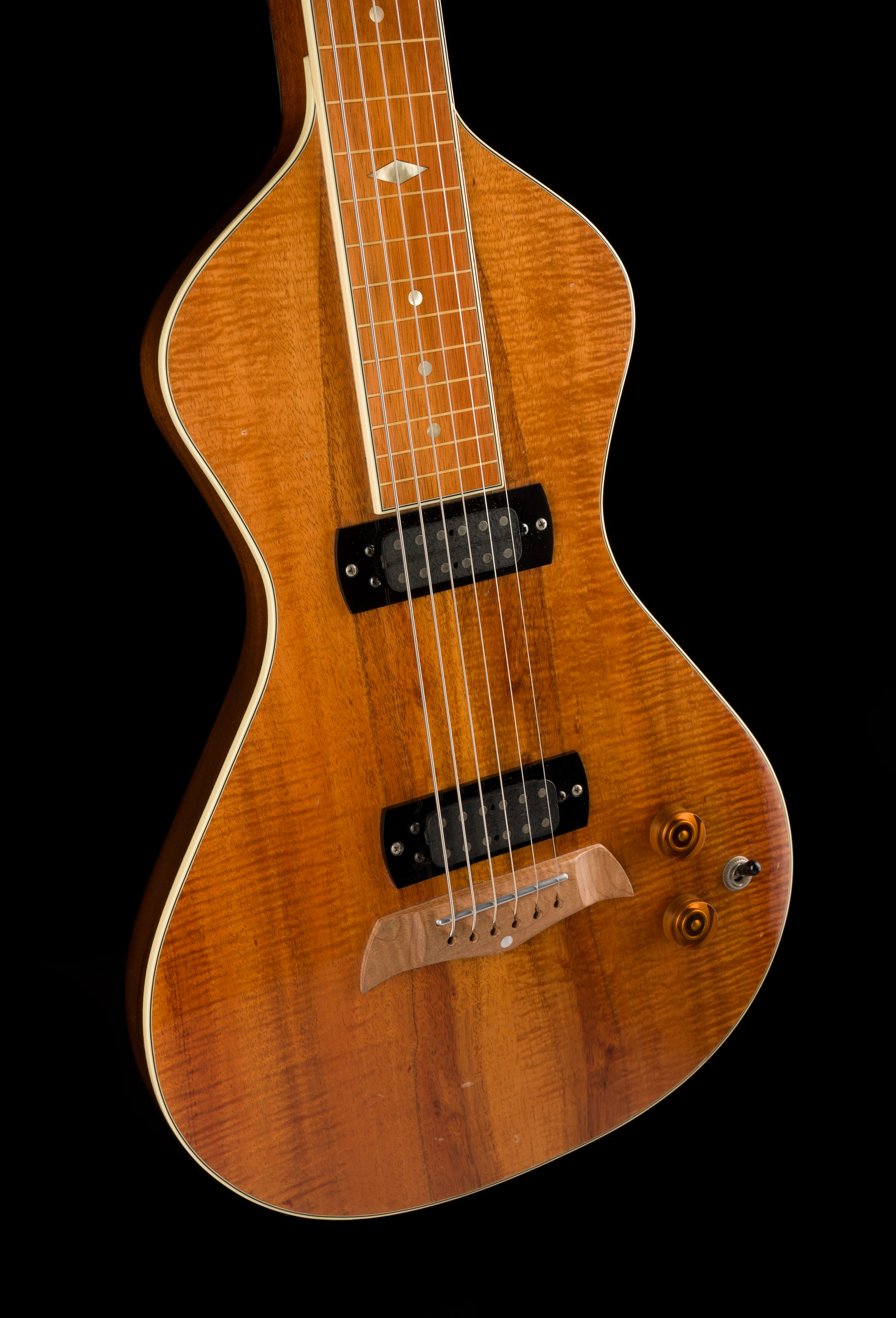Pre Owned Asher Electro Hawaiian Model 1 Lap Steel Koa With OHSC - Image 12