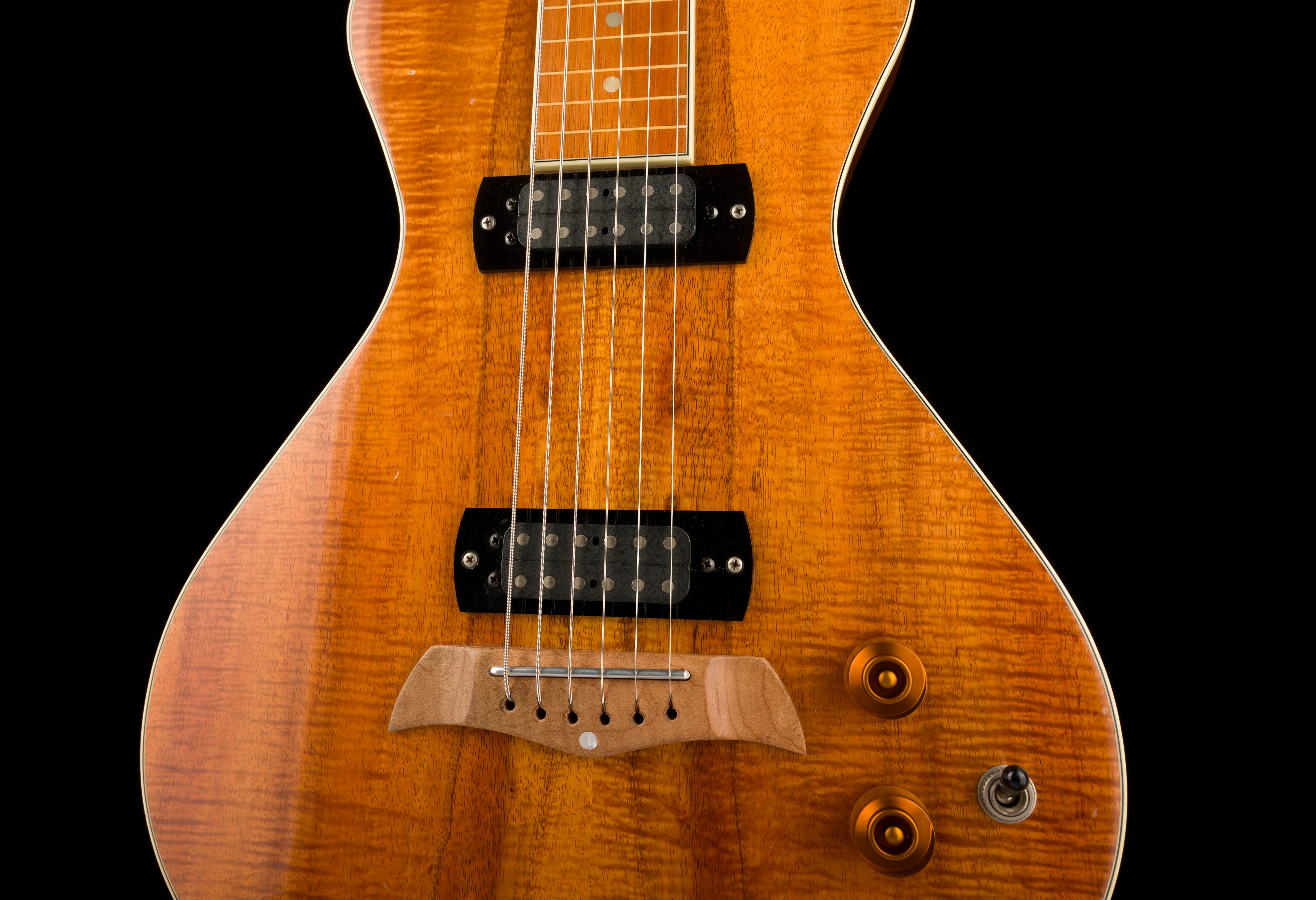 Pre Owned Asher Electro Hawaiian Model 1 Lap Steel Koa With OHSC - Image 6