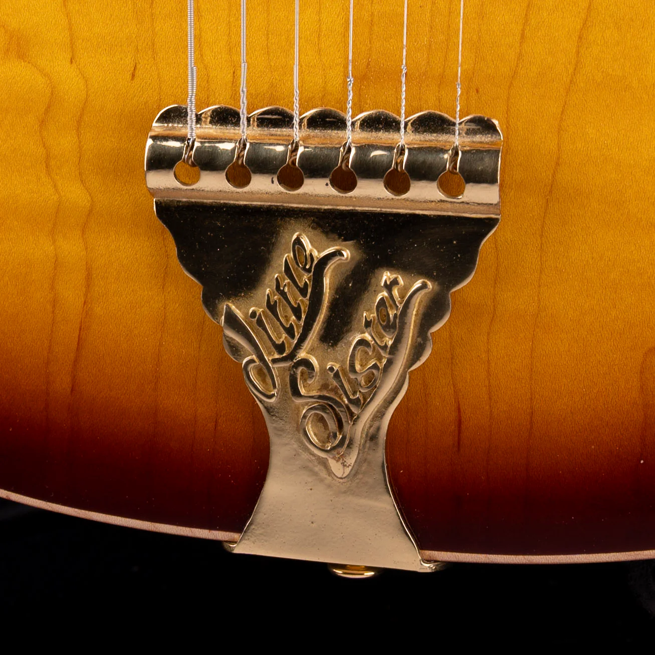 Pre Owned B&G Little Sister Sunburst Semi-Hollow Electric Guitar With OHSC - Image 4