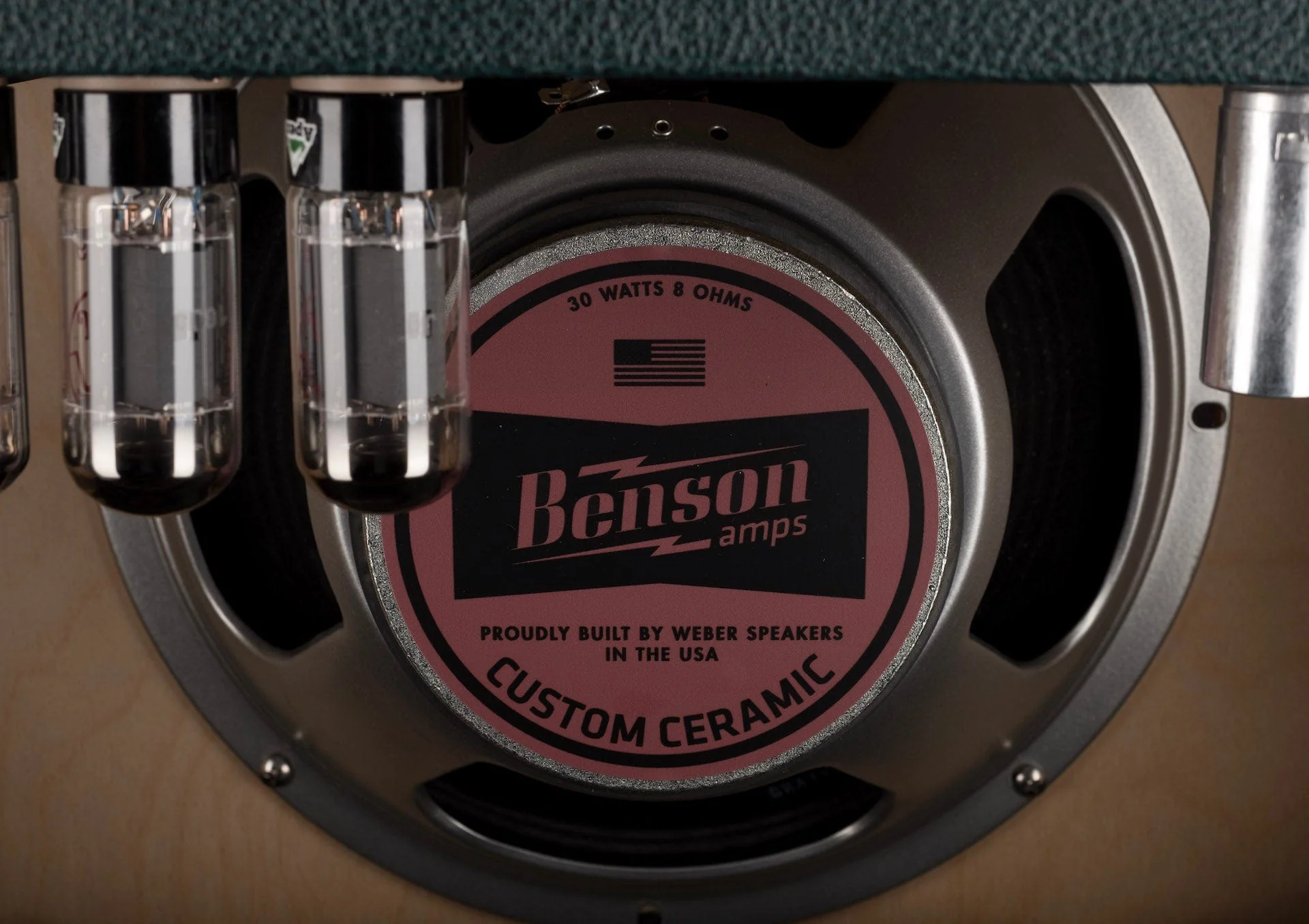 Pre-Owned Benson Monarch Reverb 1x12 Green with Checkered Grill Guitar Amp Combo - Image 12