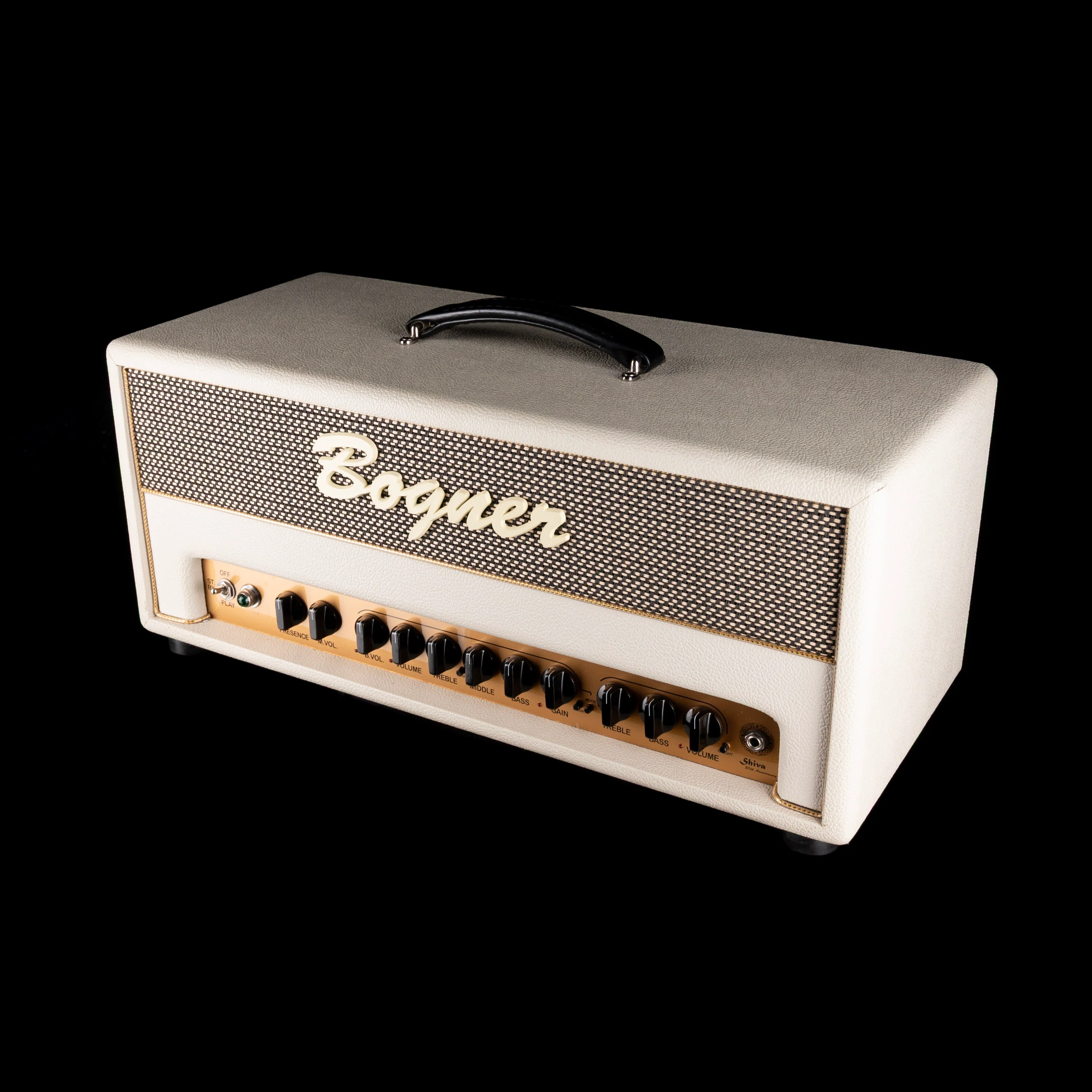 Pre Owned Bogner Shiva 20th Anniversary Guitar Amp Head Ivory White With Bogner 2x12" Ivory White Guitar Amp Cabinet - Image 3