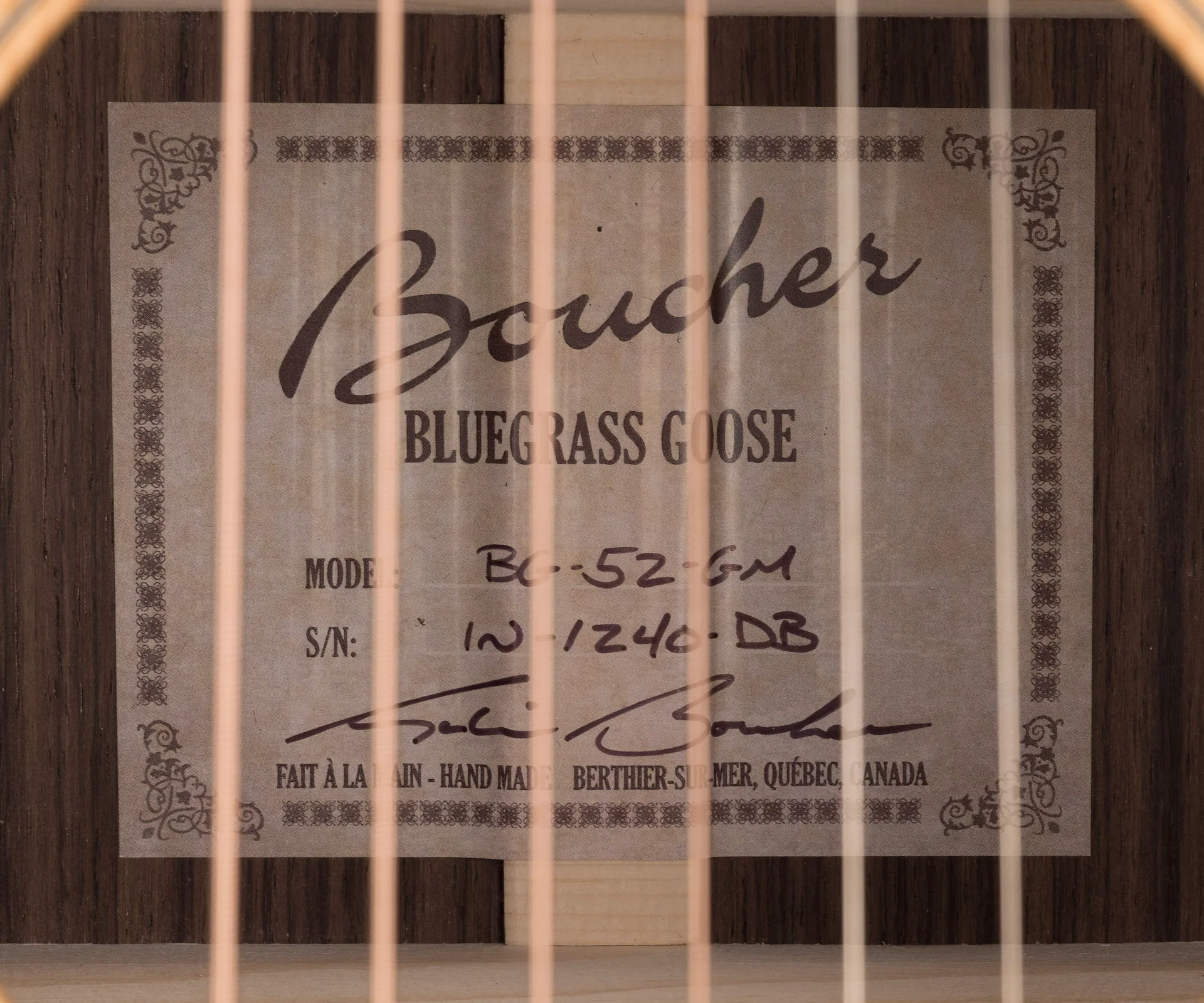 Pre Owned Boucher Bluegrass Goose BG-52 Dreadnaught Gold & Master Grade Pack Natural Acoustic Guitar With Case - Image 11