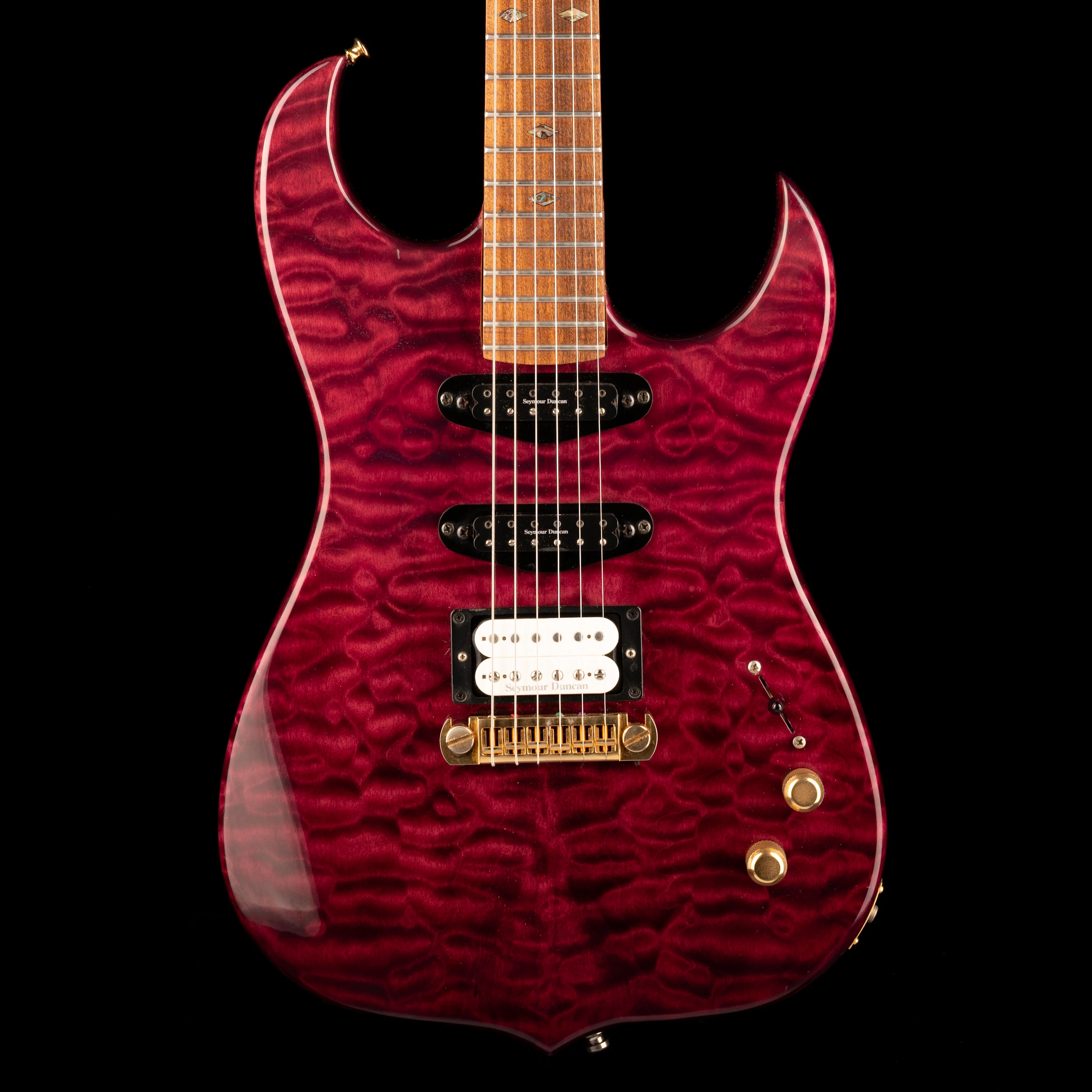 Pre Owned California Jalapeno Dark Transparent Red Electric Guitar With Case