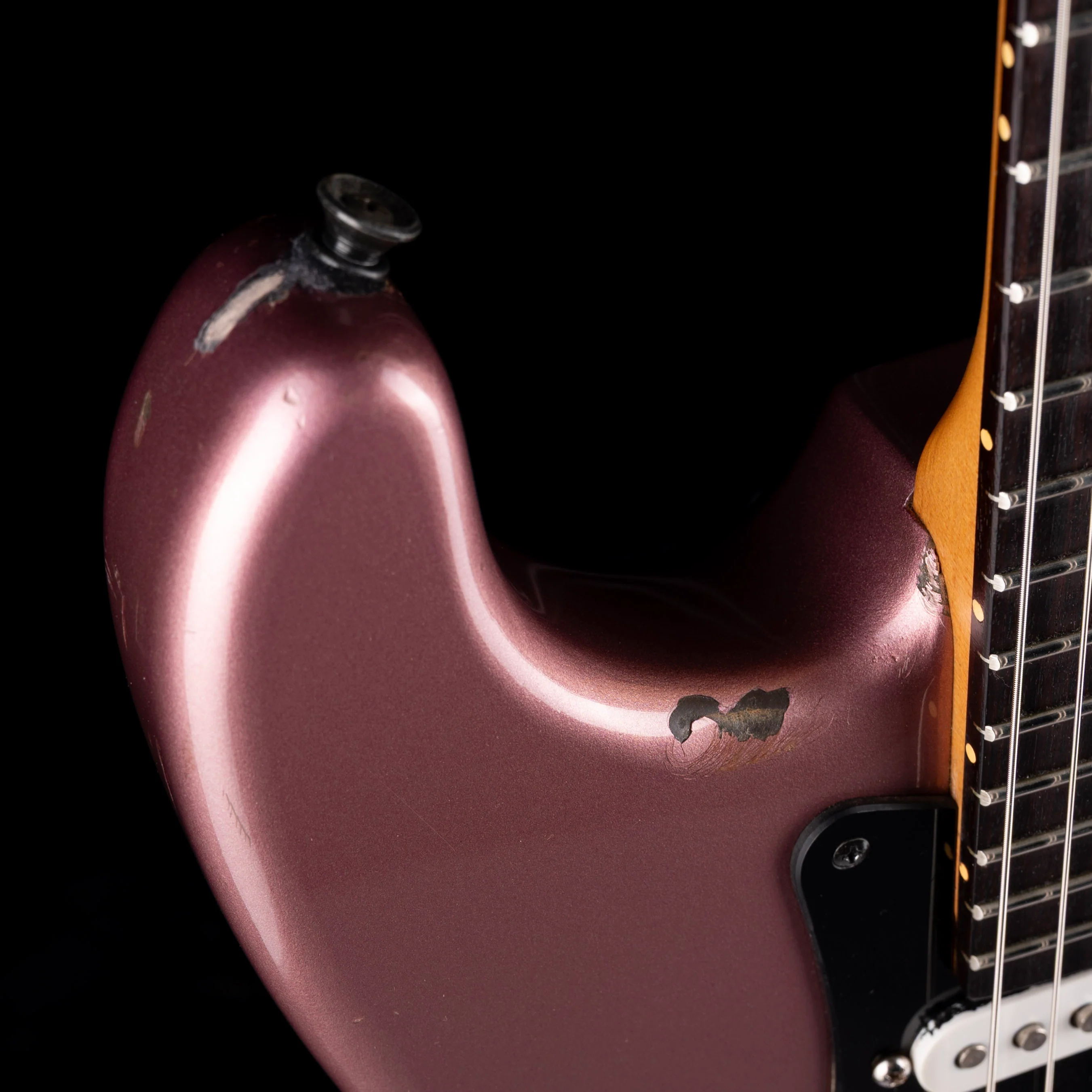 Pre Owned Chandler Guitars Super Strat HS Burgundy Mist With Gig Bag - Image 4