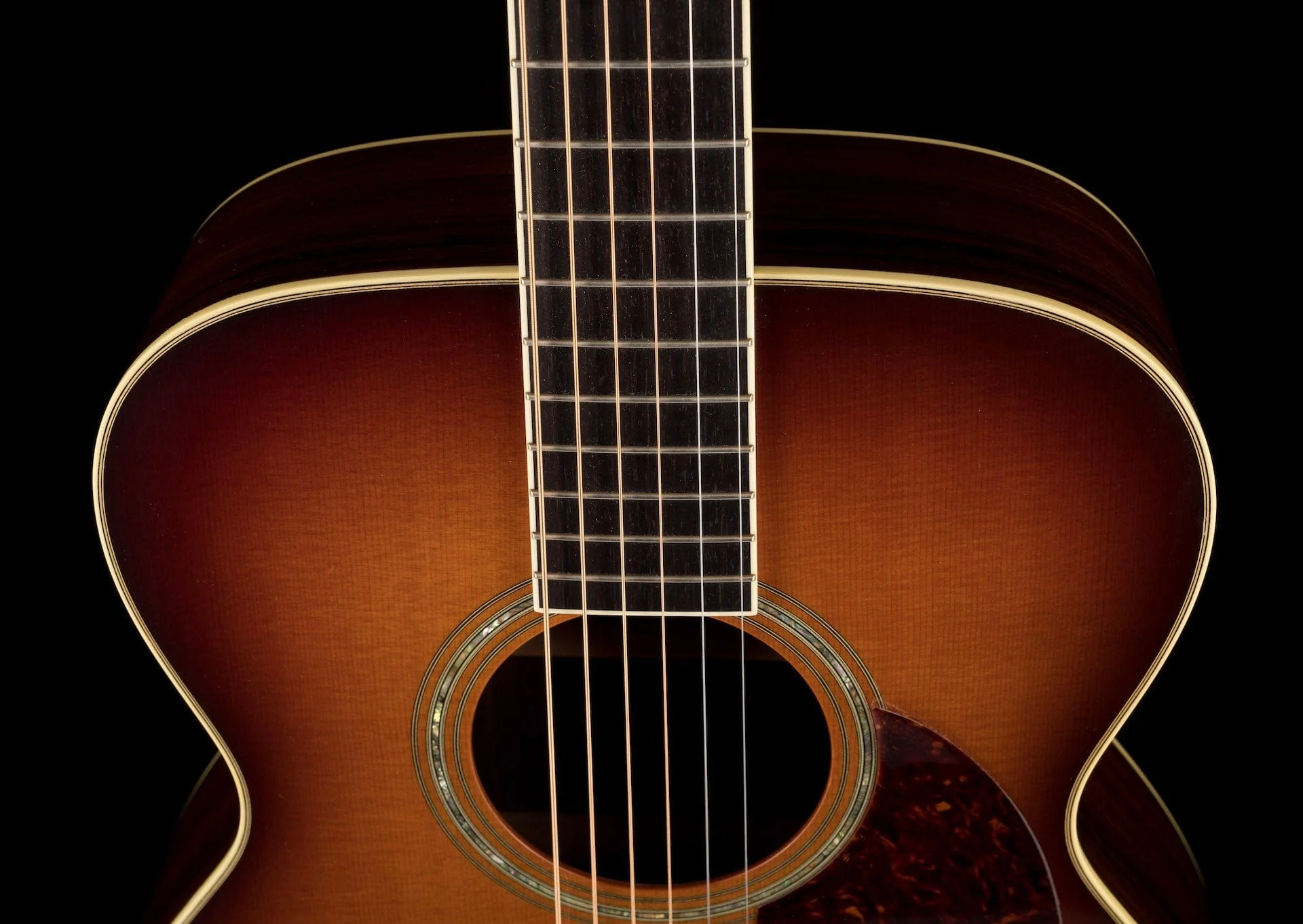 Pre Owned Collings OM3 Rosewood Back & Sides Acoustic Guitar With Case - Image 3