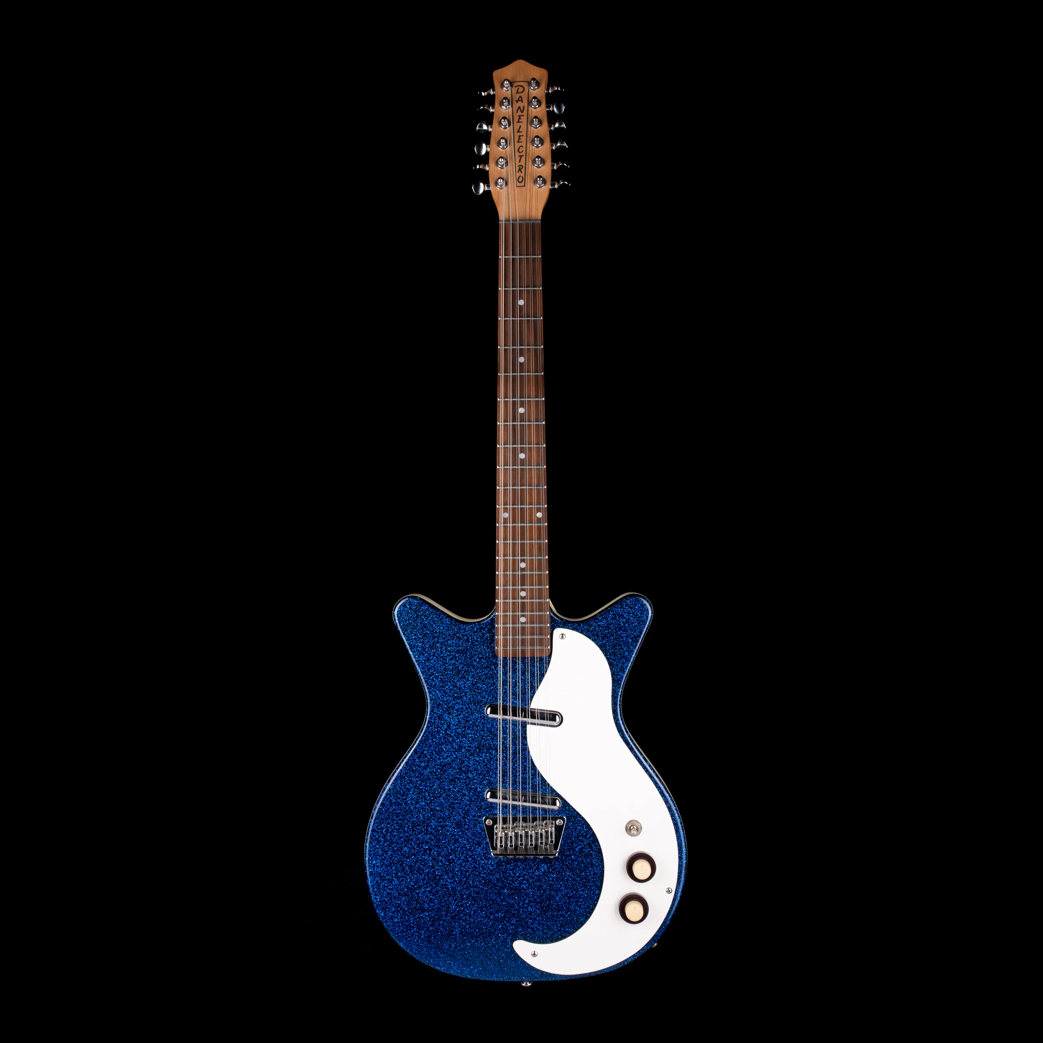 Pre Owned Danelectro DC 59M 12-String Electric Guitar Deep Blue Metalflake - Image 2