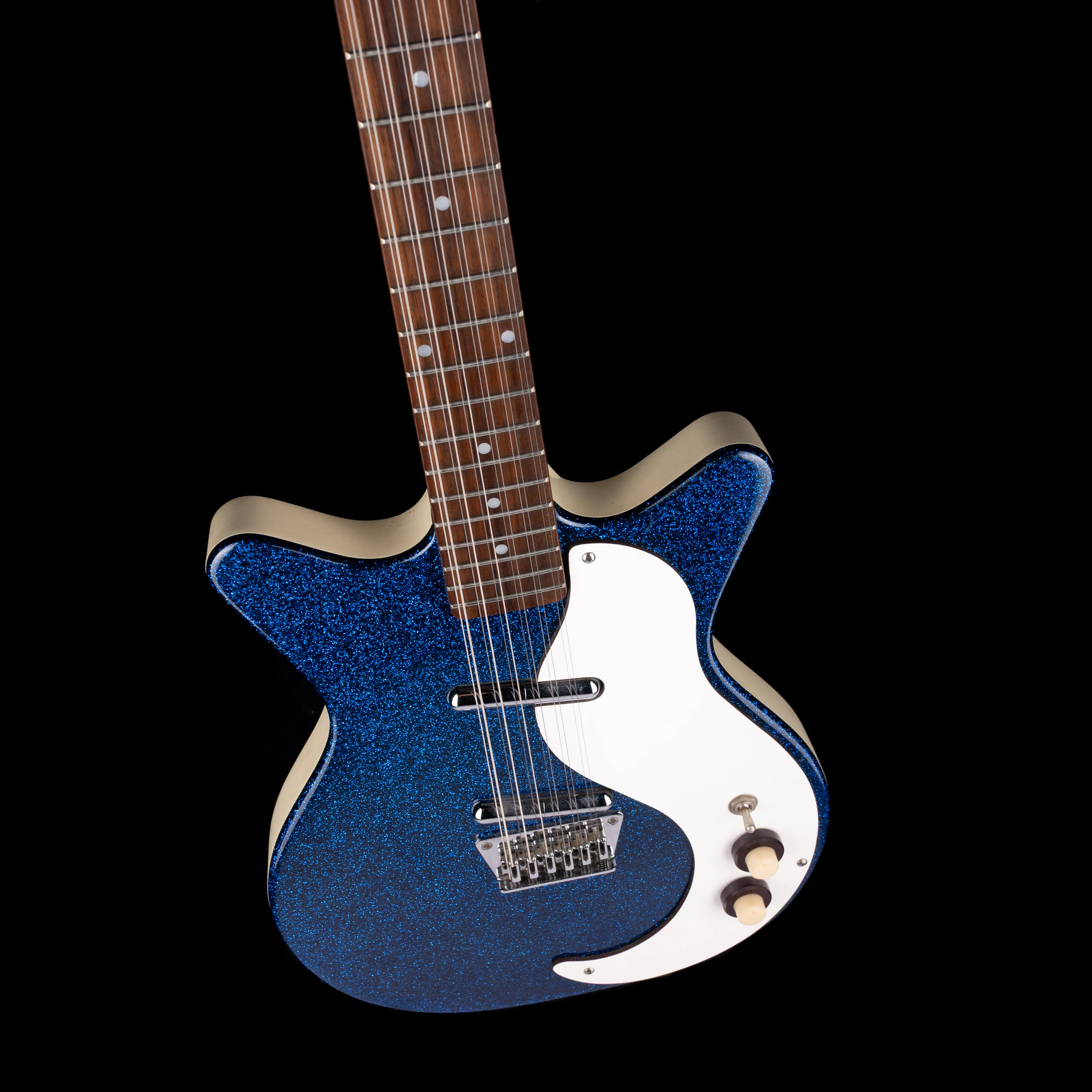 Pre Owned Danelectro DC 59M 12-String Electric Guitar Deep Blue Metalflake - Image 3
