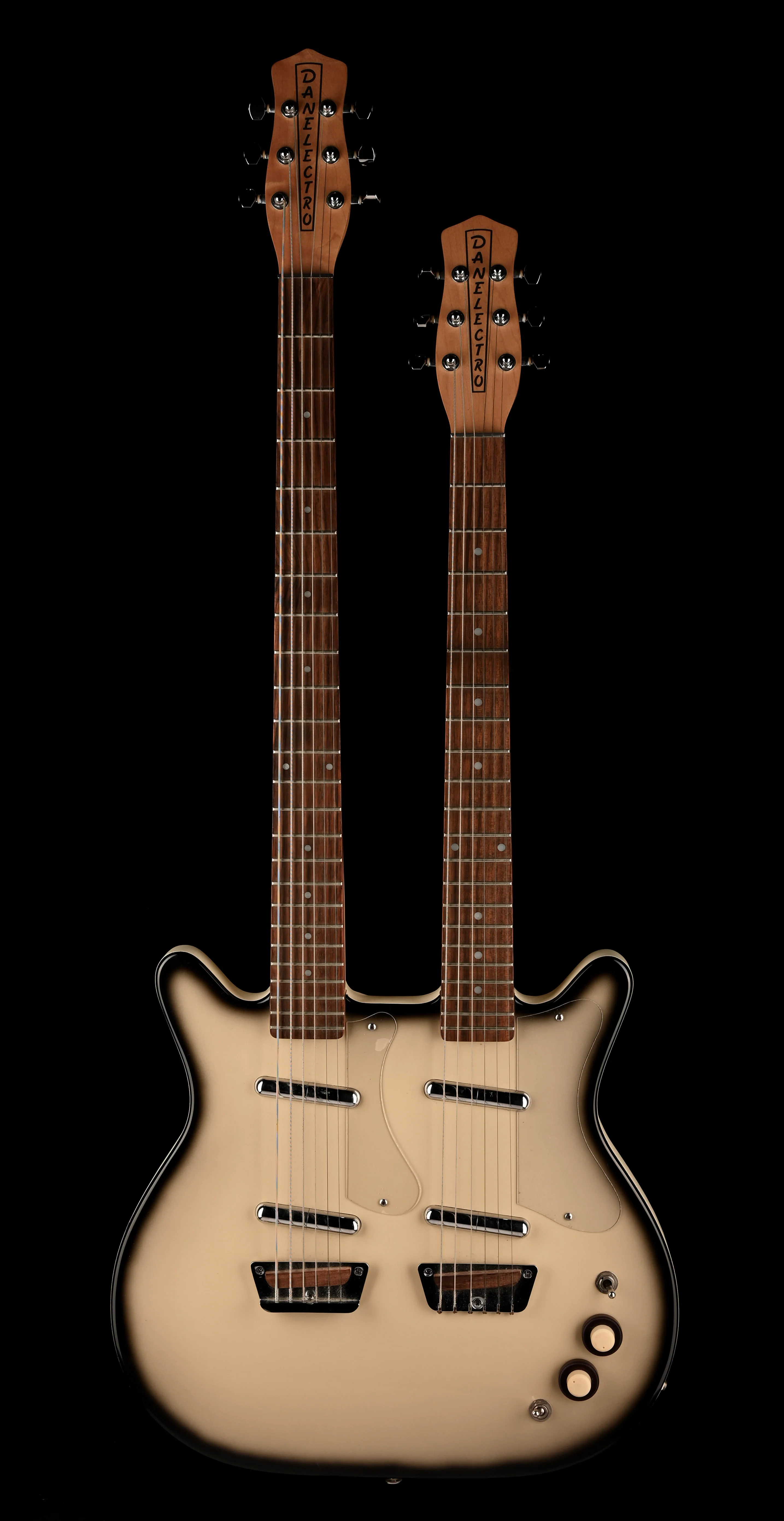 Pre Owned Danelectro Baritone/6-String Doubleneck Antigua With Gig Bag - Image 2