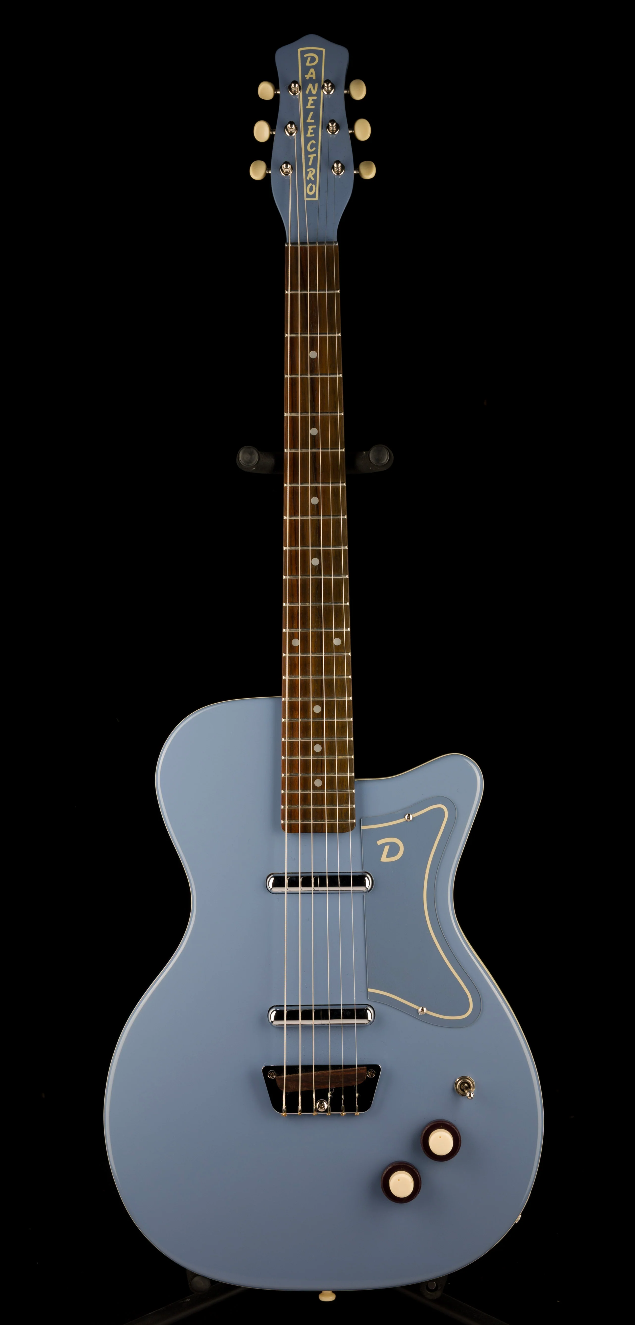 Pre Owned Danelectro U-2 ‘56 Single Cut Electric Guitar Blue With Gig Bag - Image 2