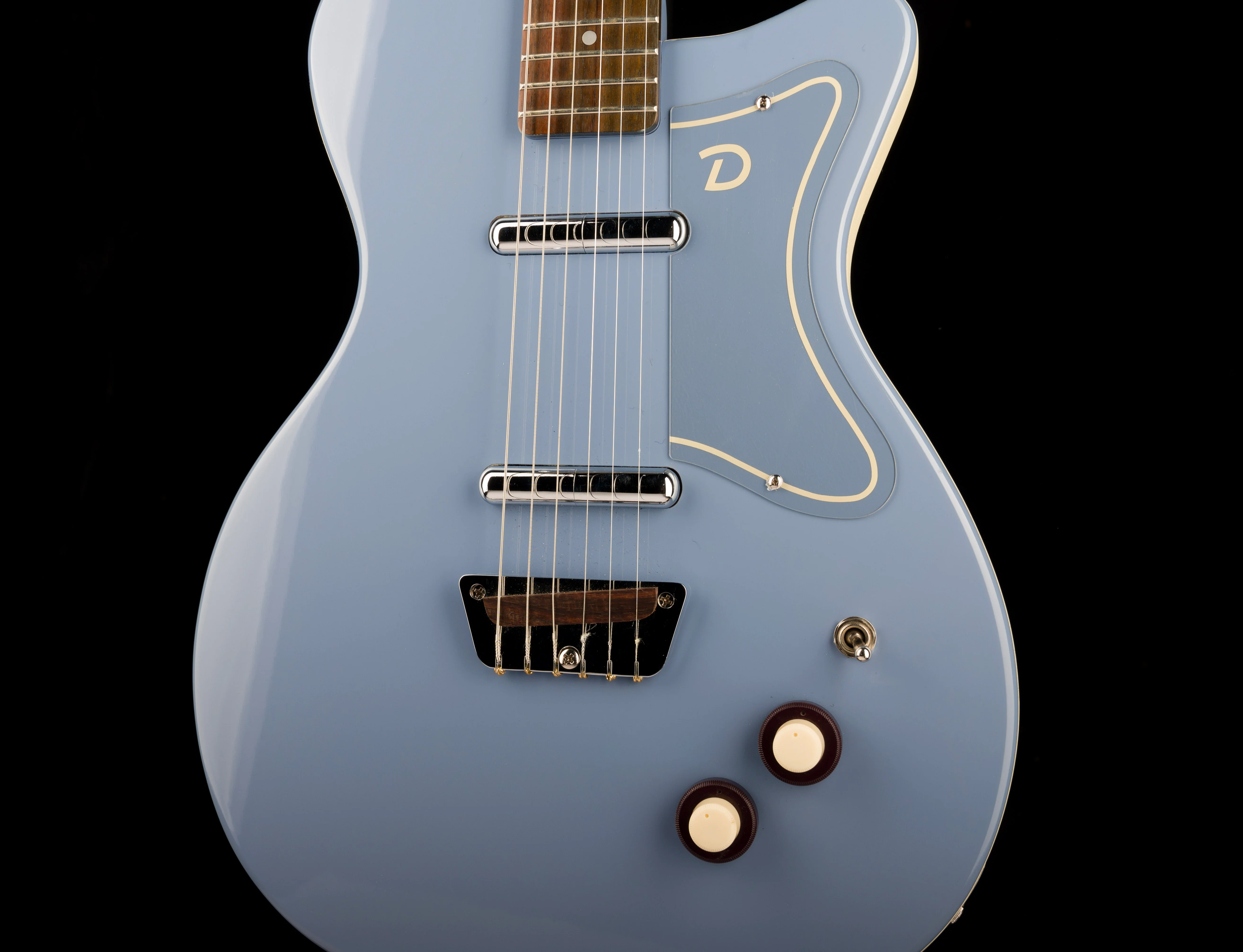 Pre Owned Danelectro U-2 ‘56 Single Cut Electric Guitar Blue With Gig Bag - Image 6