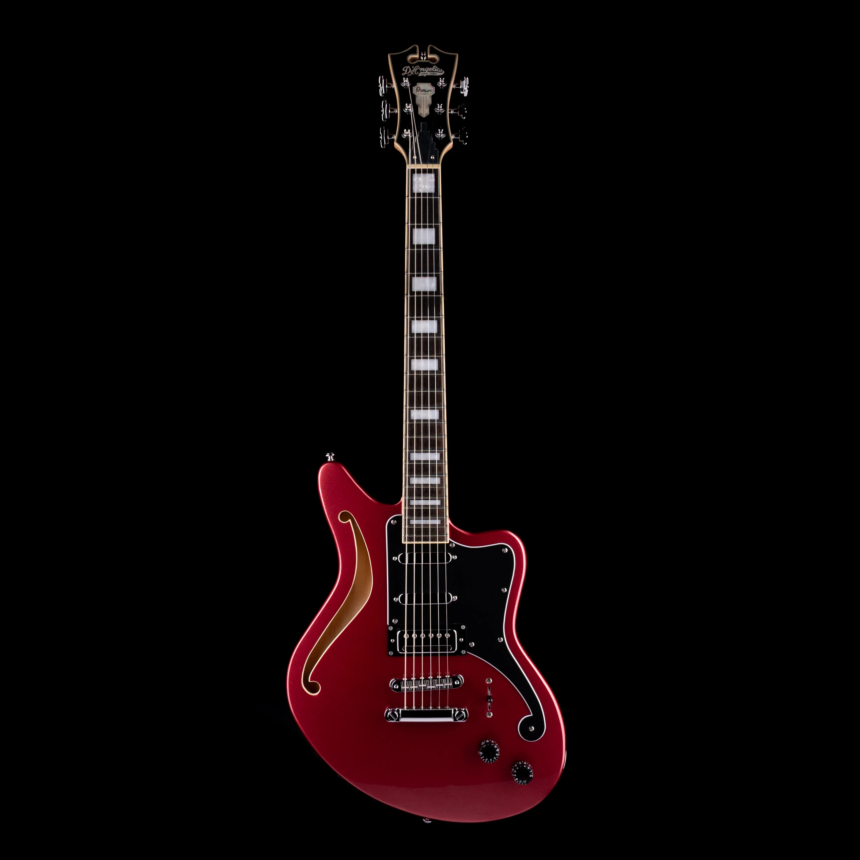 Pre Owned D'Angelico Premier Bedford SH Oxblood Semi-Hollow Body Guitar - Image 2
