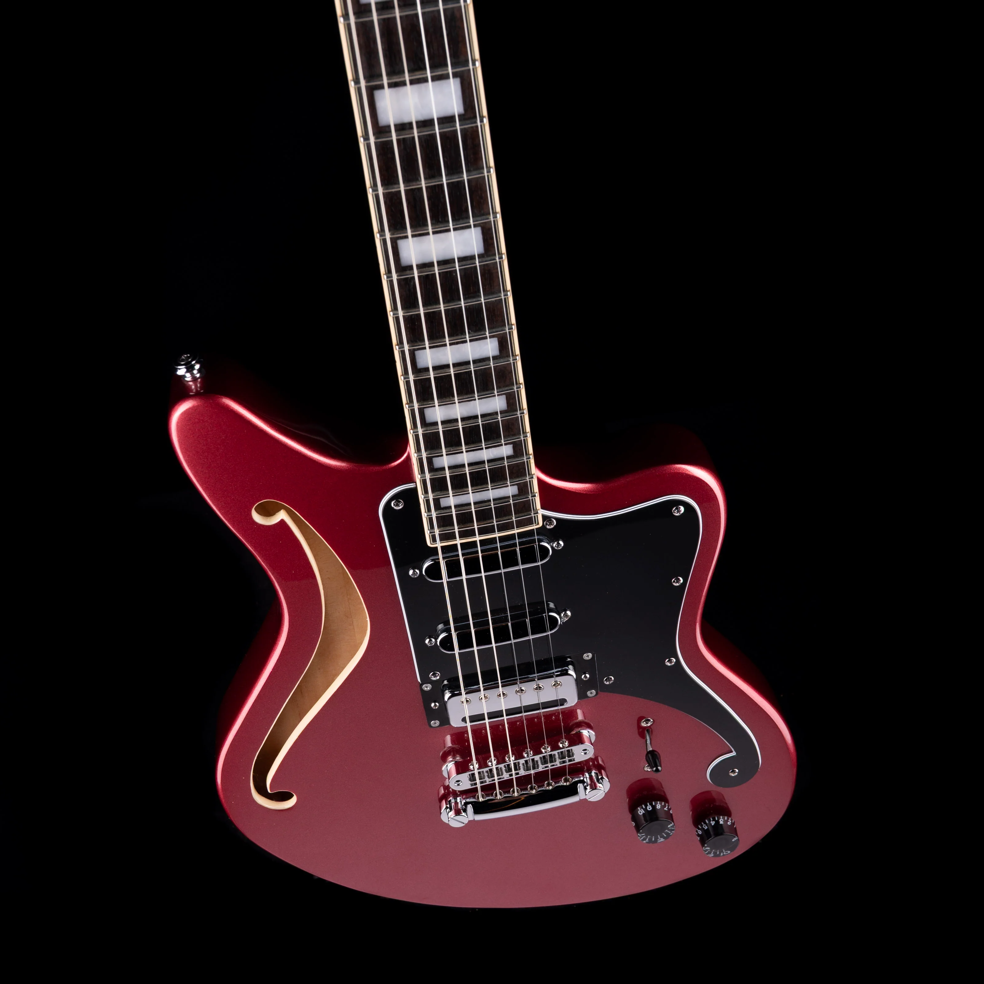 Pre Owned D'Angelico Premier Bedford SH Oxblood Semi-Hollow Body Guitar - Image 3