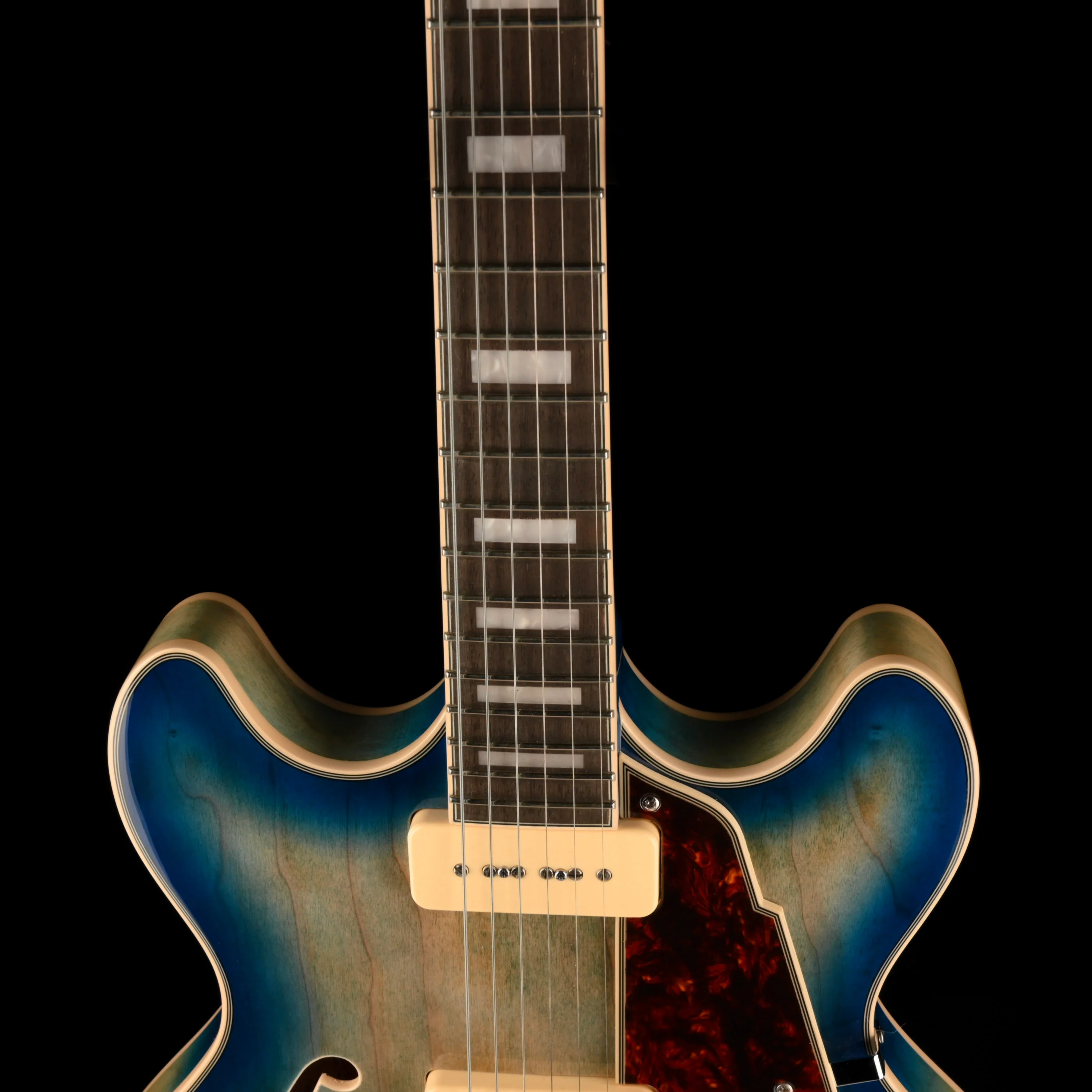 Pre Owned D'Angelico	Premier Series DC Boardwalk Semi-Hollow Blue Burst With Bag - Image 3