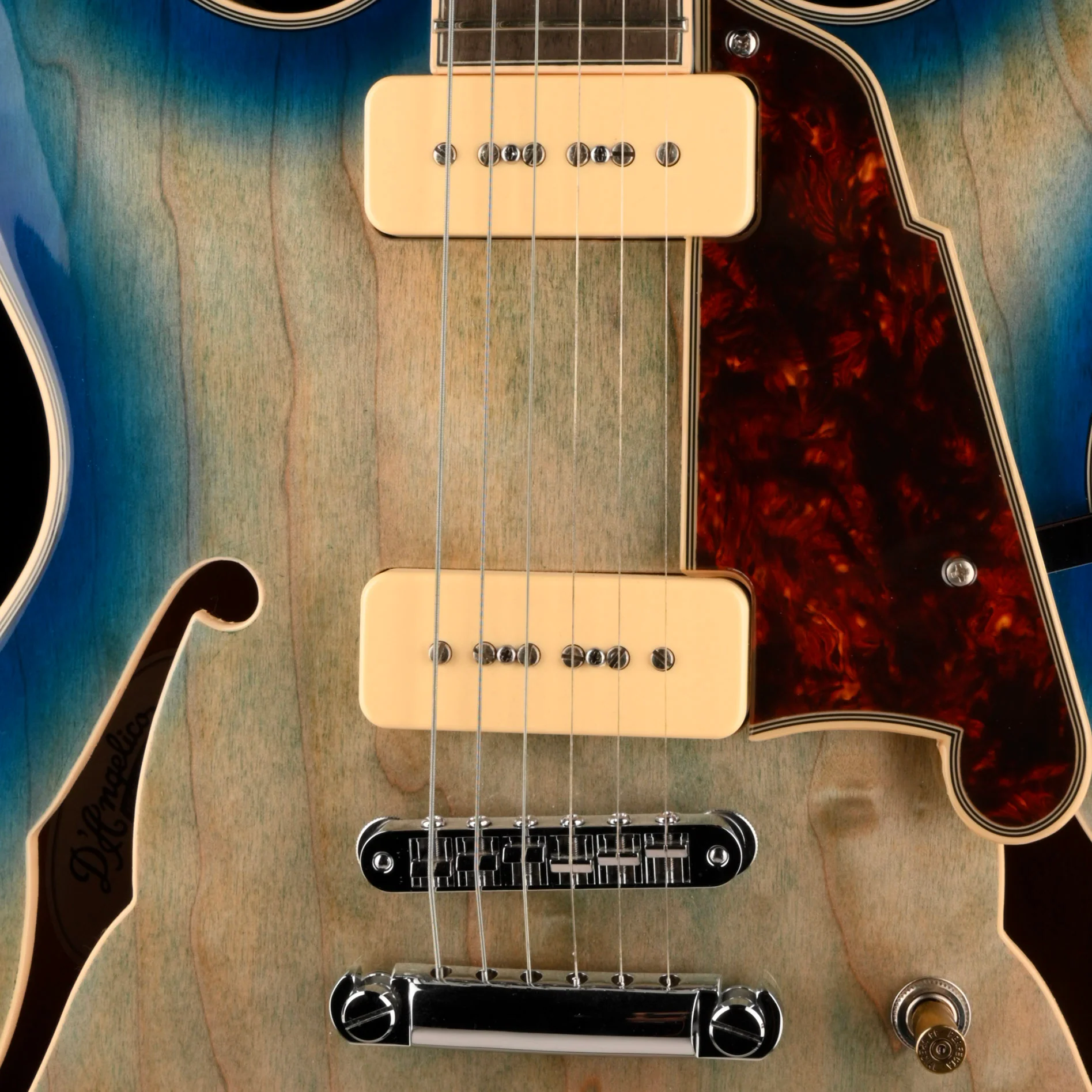 Pre Owned D'Angelico	Premier Series DC Boardwalk Semi-Hollow Blue Burst With Bag - Image 5