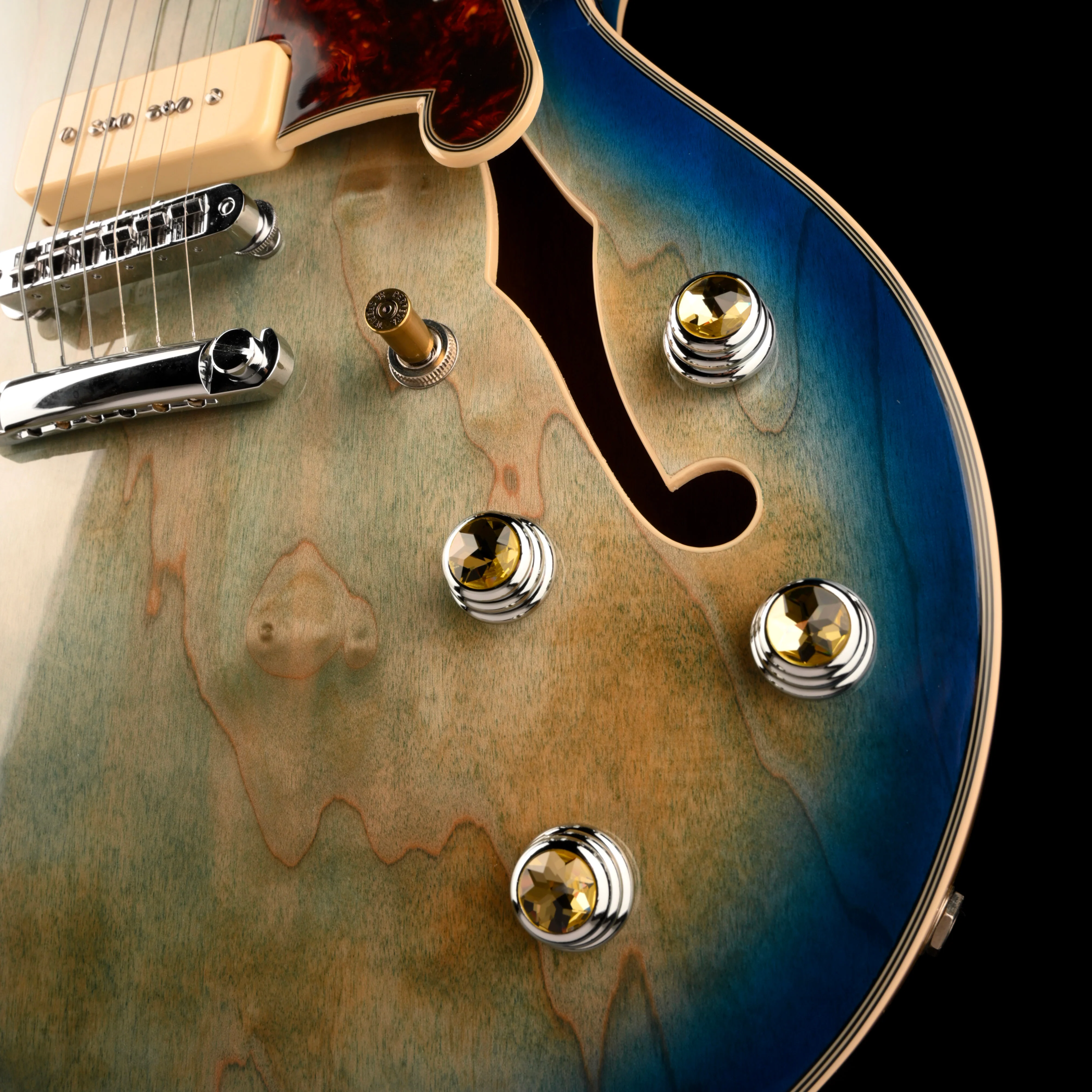 Pre Owned D'Angelico	Premier Series DC Boardwalk Semi-Hollow Blue Burst With Bag - Image 6
