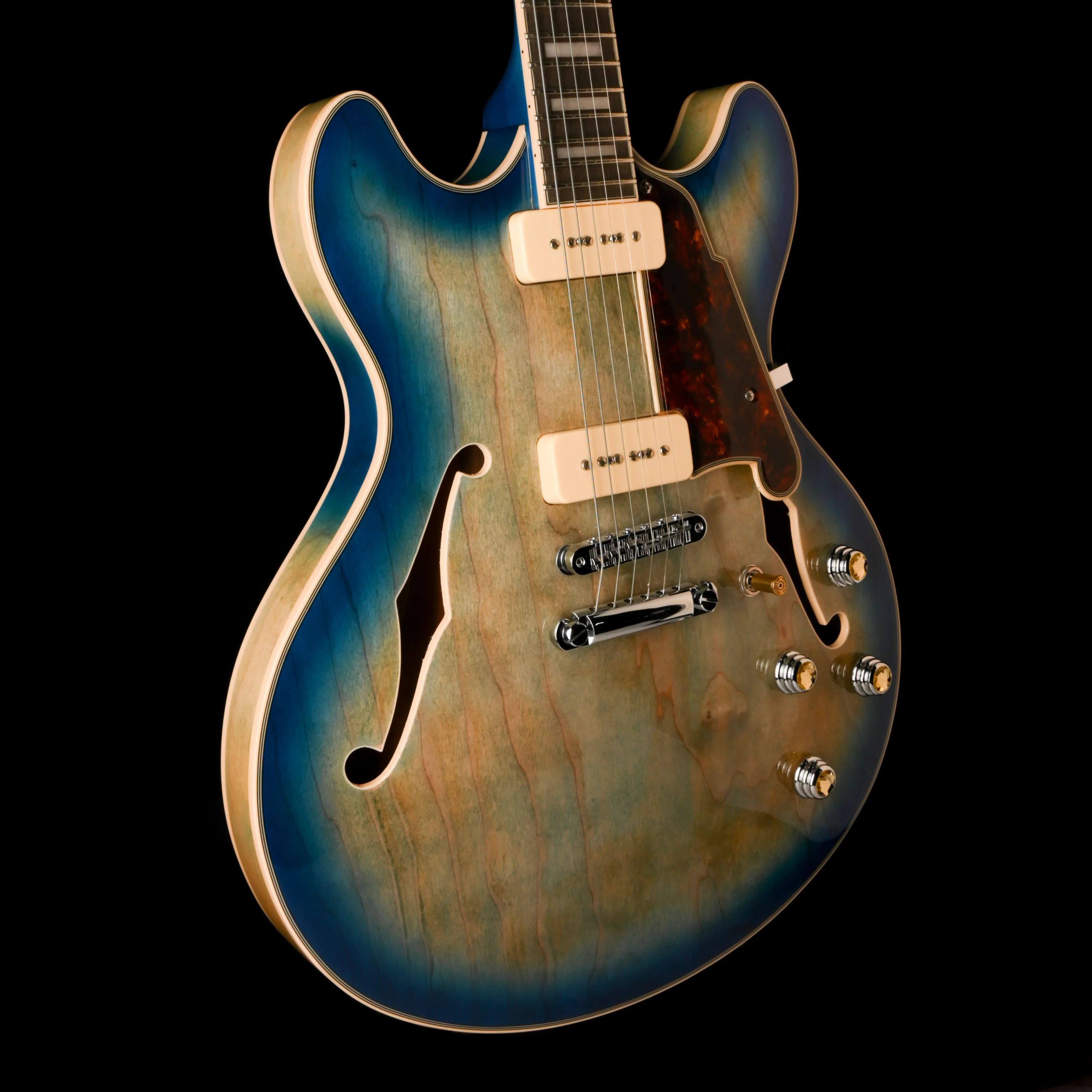 Pre Owned D'Angelico	Premier Series DC Boardwalk Semi-Hollow Blue Burst With Bag - Image 7