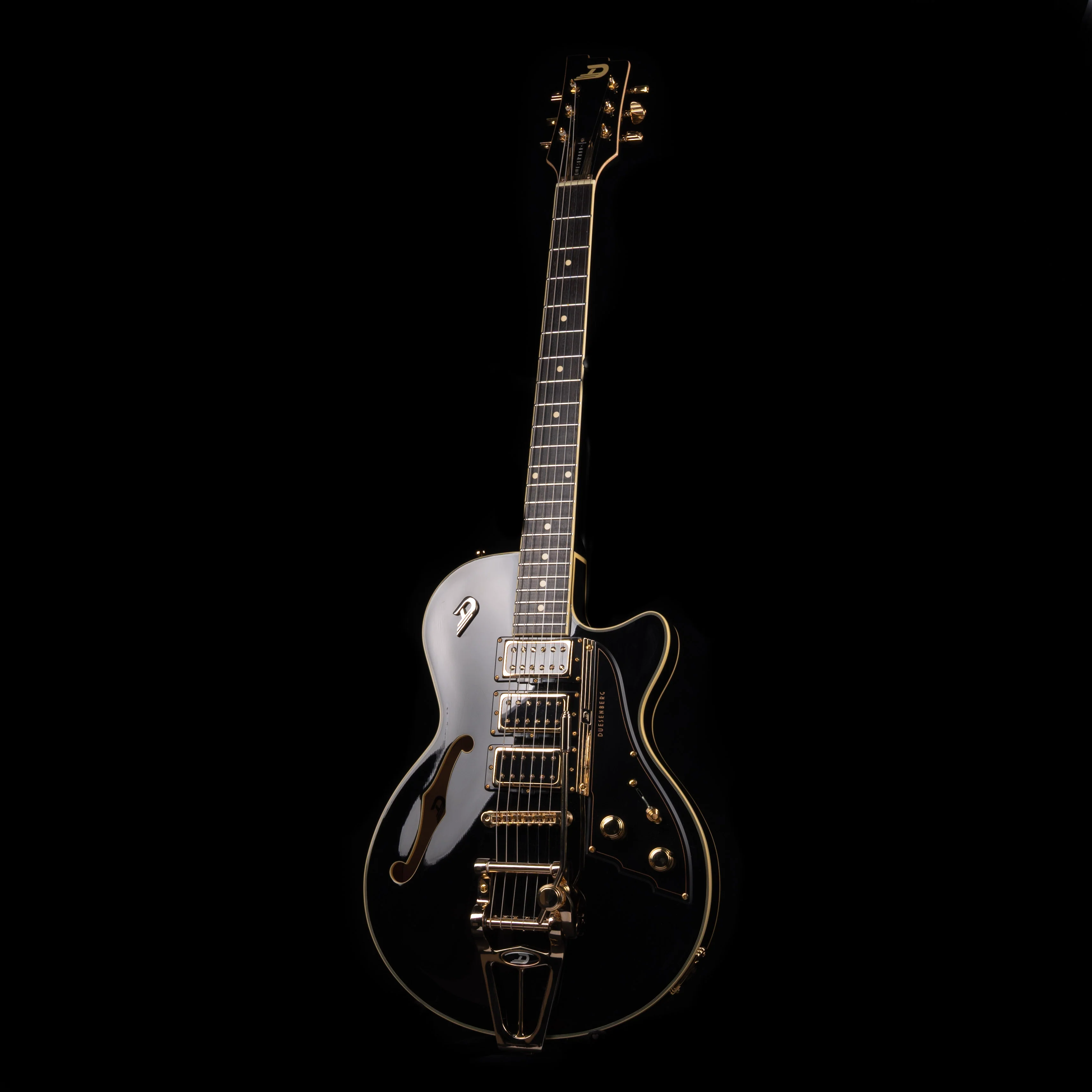 Pre Owned Dusenberg Starplayer TV Custom Semi-Hollow Body Black With OHSC - Image 2