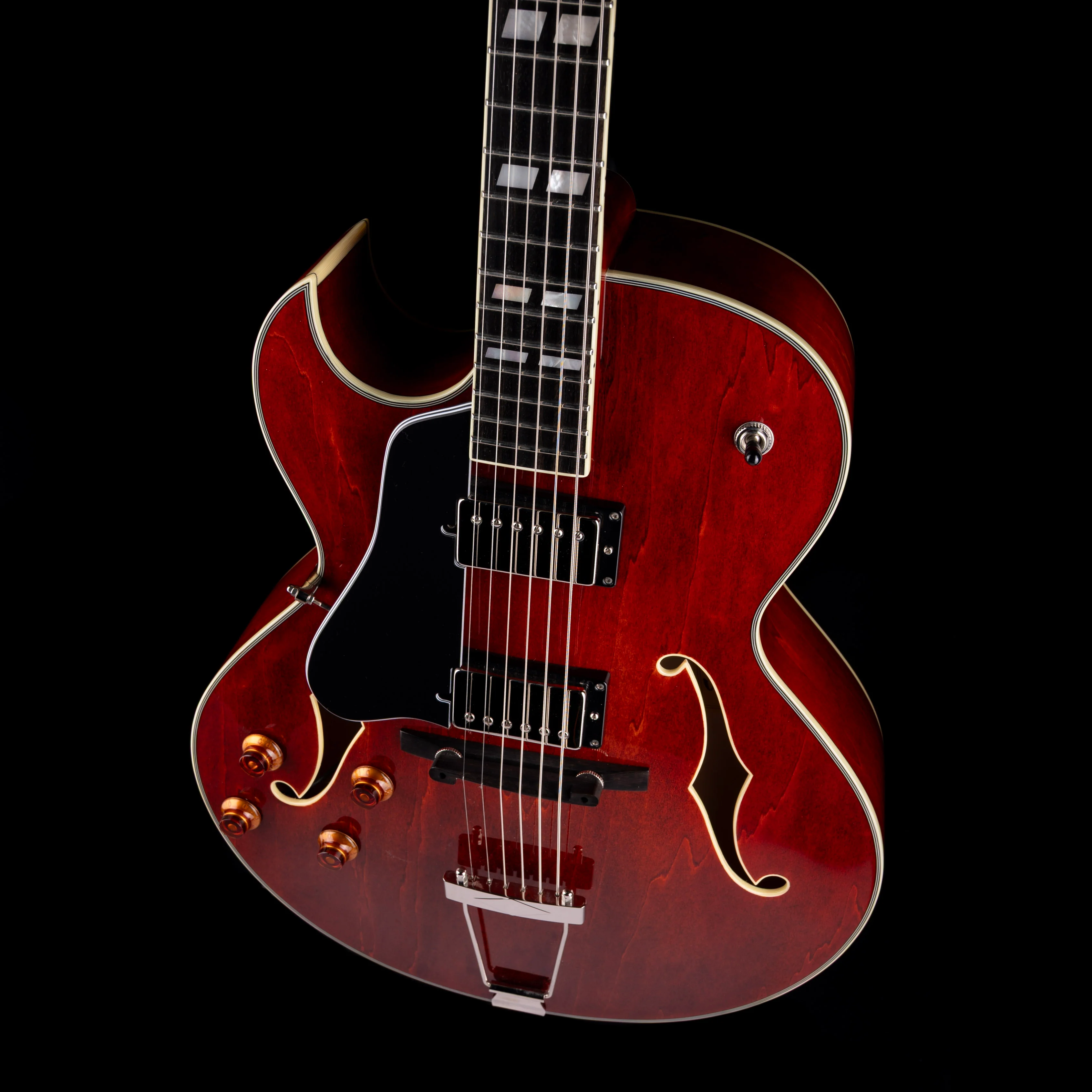 Pre Owned Eastman AR372ce Archtop Truetone Classic Finish Faded Cherry Left-Handed With OHSC - Image 3