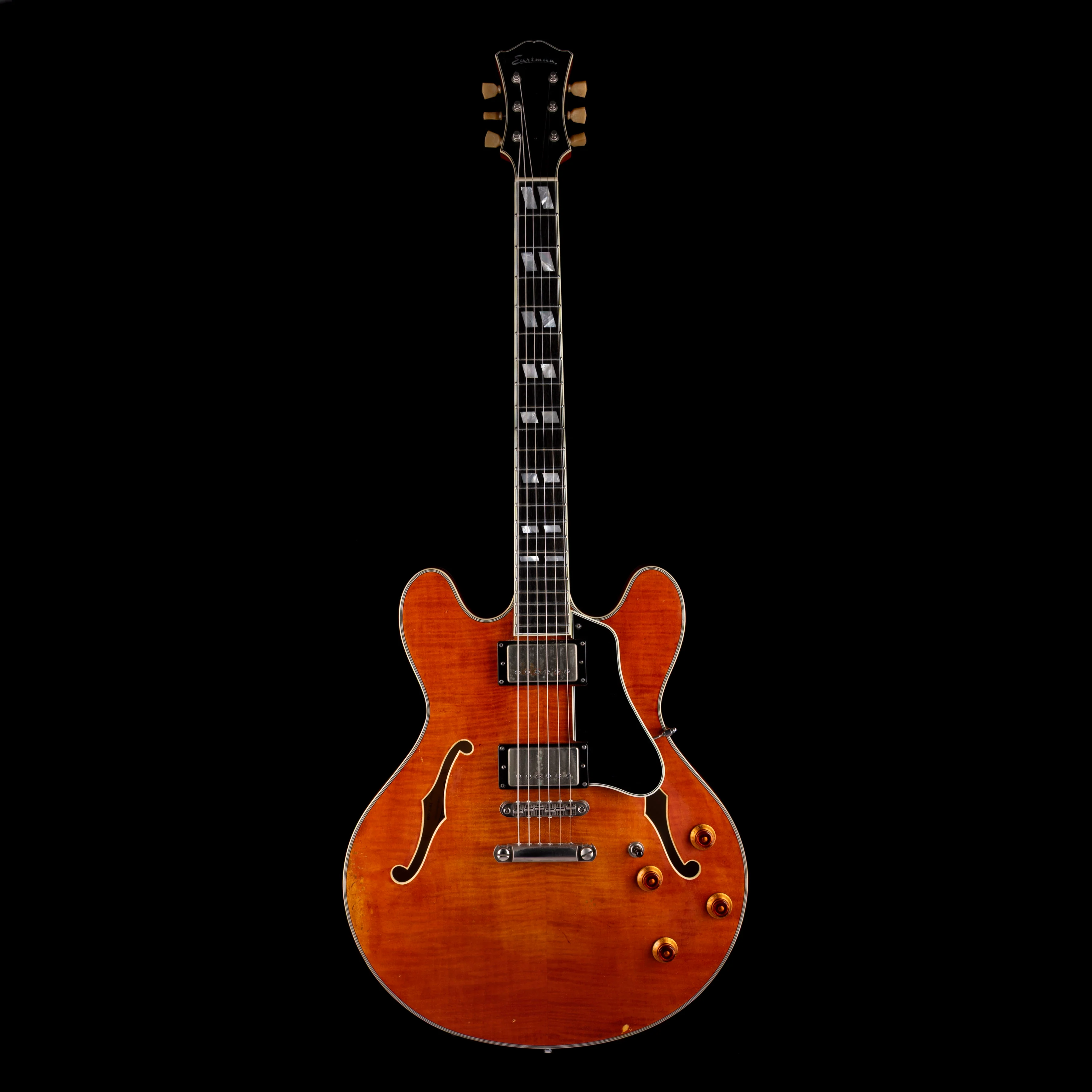 Pre Owned Eastman T59/V Antique Amber Electric Guitar With OHSC - Image 2