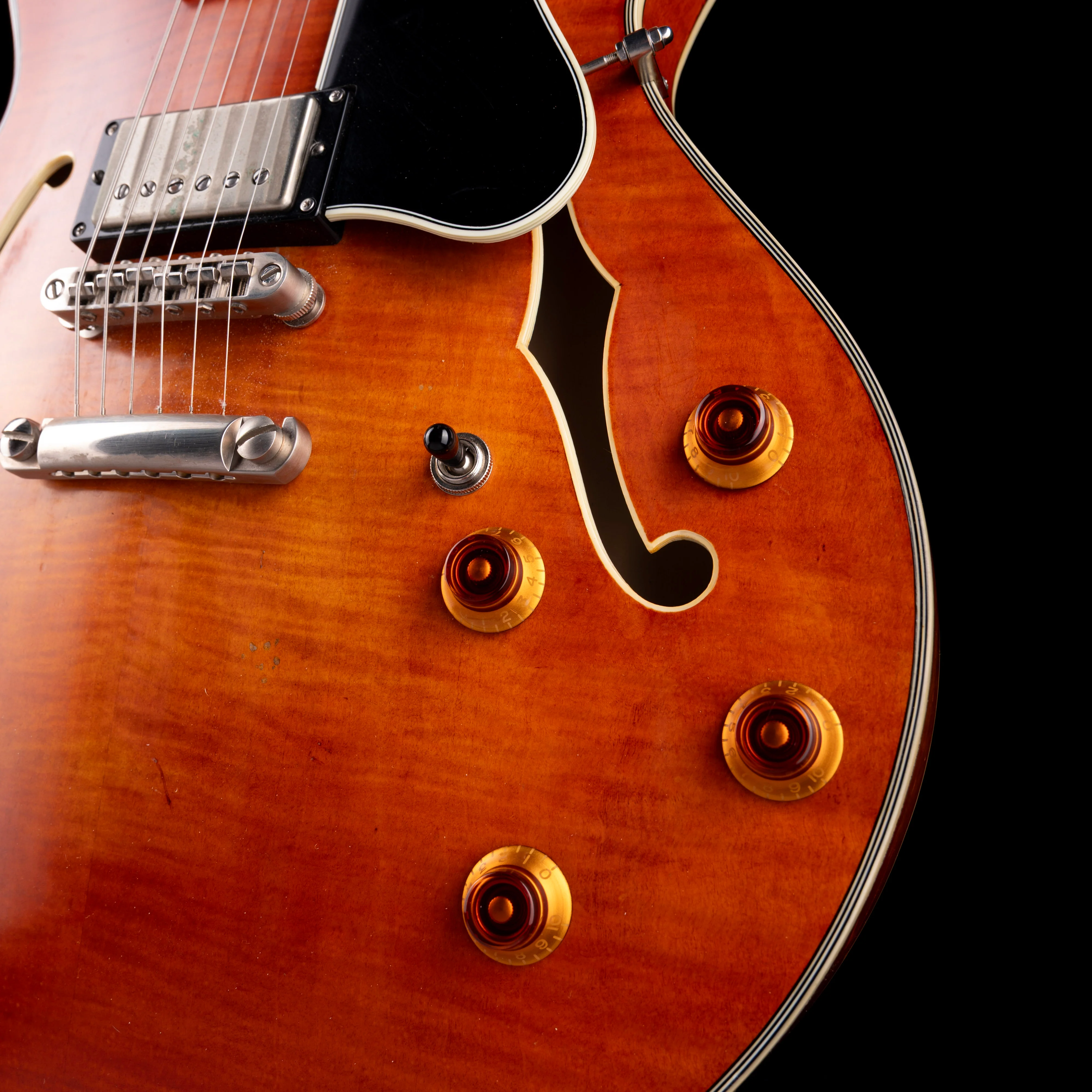 Pre Owned Eastman T59/V Antique Amber Electric Guitar With OHSC - Image 5