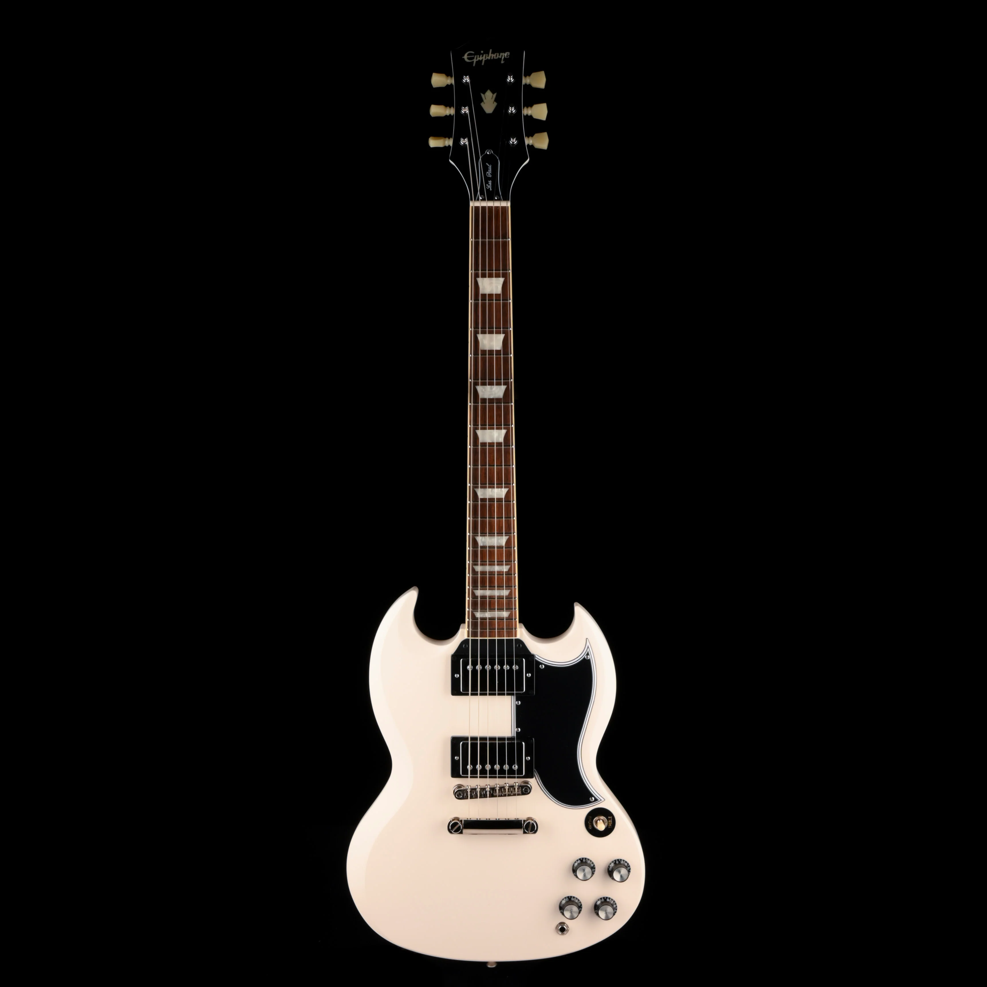 Pre Owned Epiphone 1961 Les Paul SG Standard Aged Classic White With OHSC - Image 2