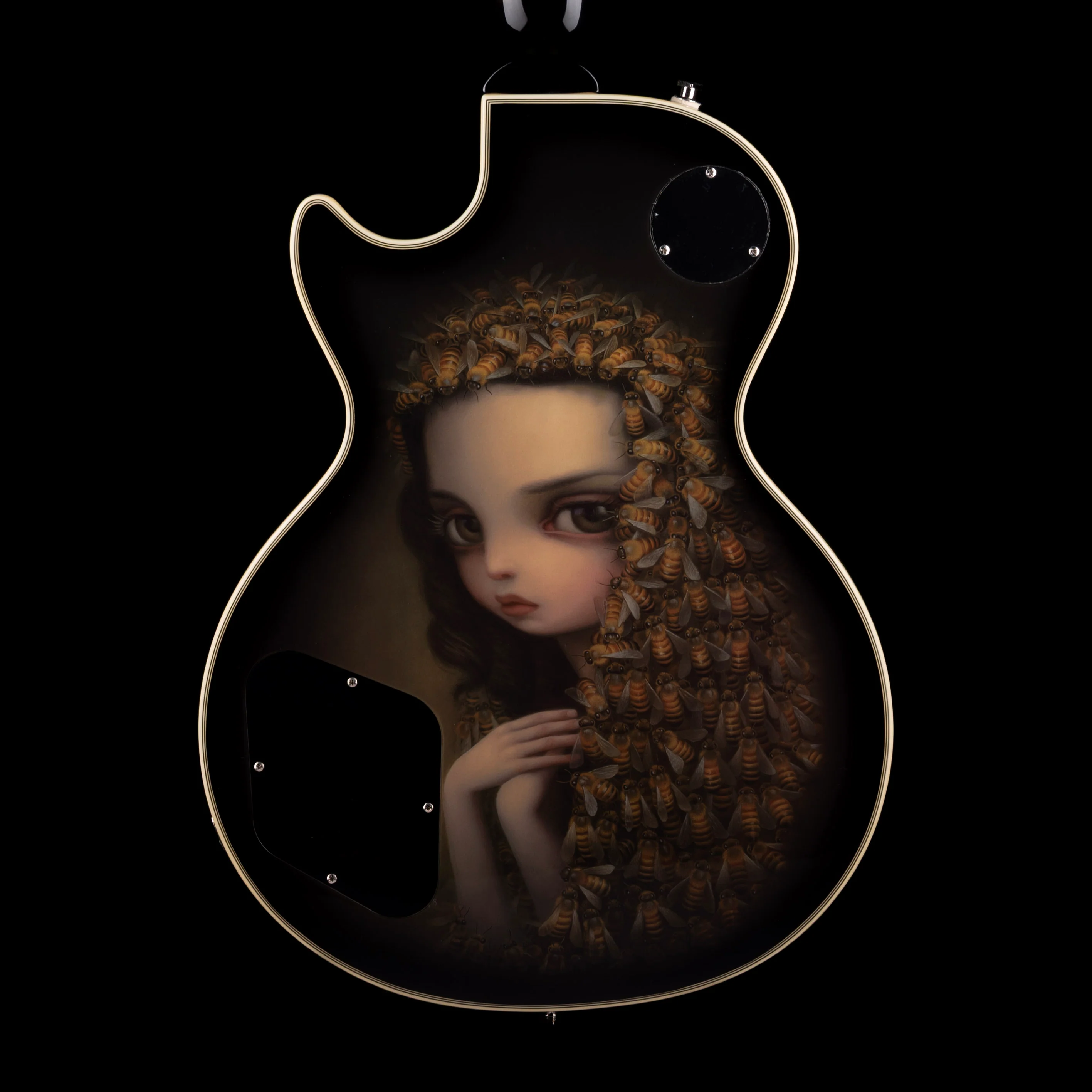 Pre Owned Epiphone Adam Jones Les Paul Custom Art Collection: Mark Ryden's "Queen Bee" Electric Guitar Antique Silverburst With OHSC - Image 9