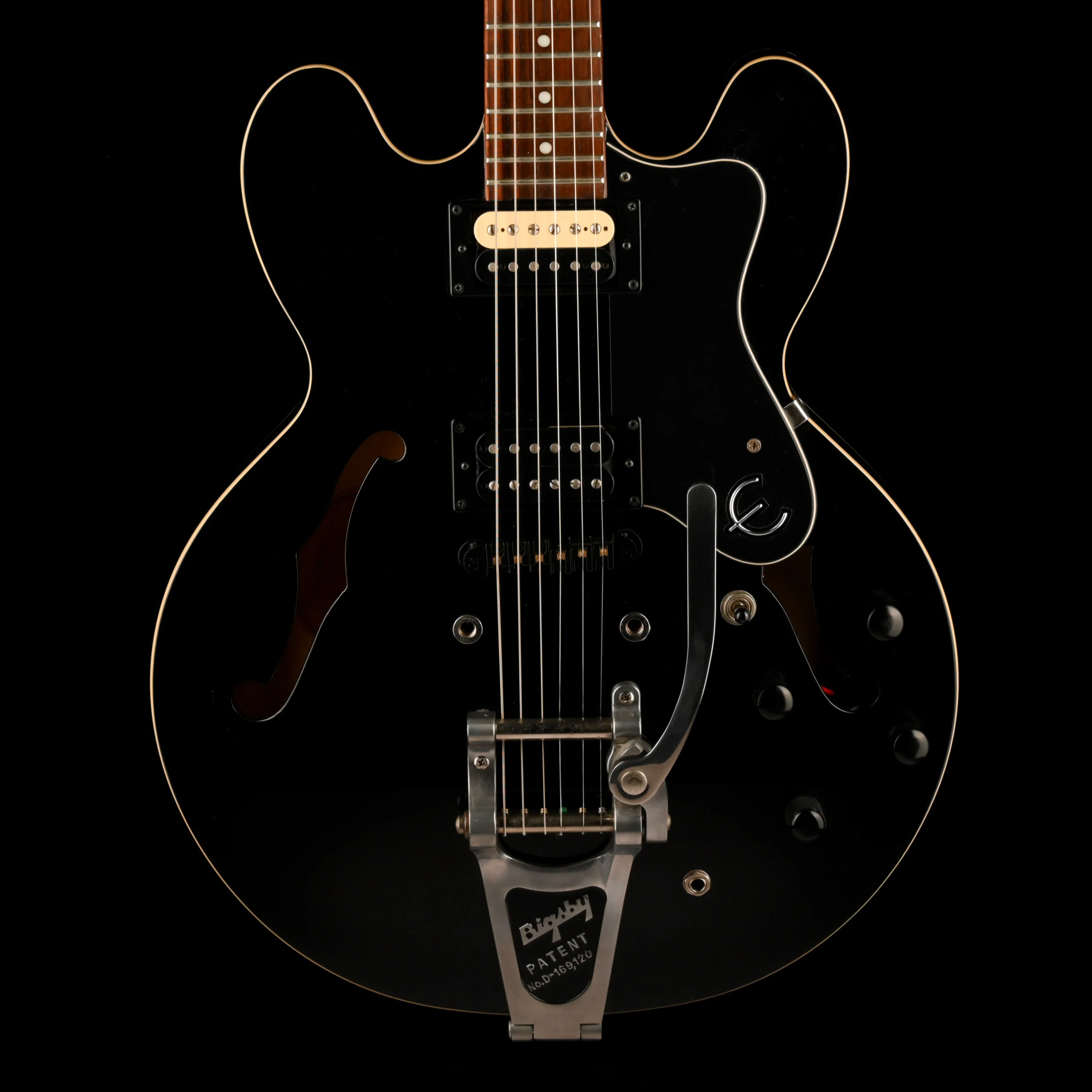 Pre Owned Epiphone Dot Ebony With Bigsby With Case