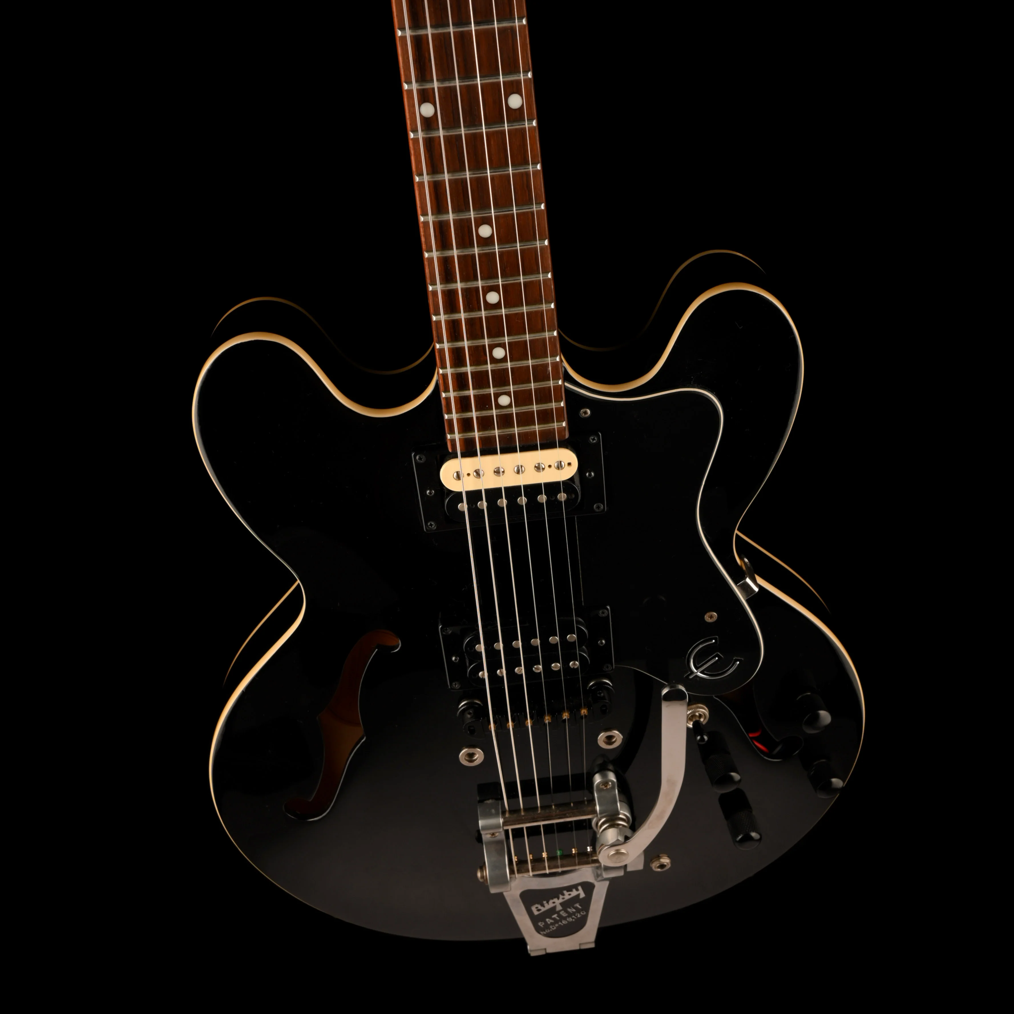 Pre Owned Epiphone Dot Ebony With Bigsby With Case - Image 3