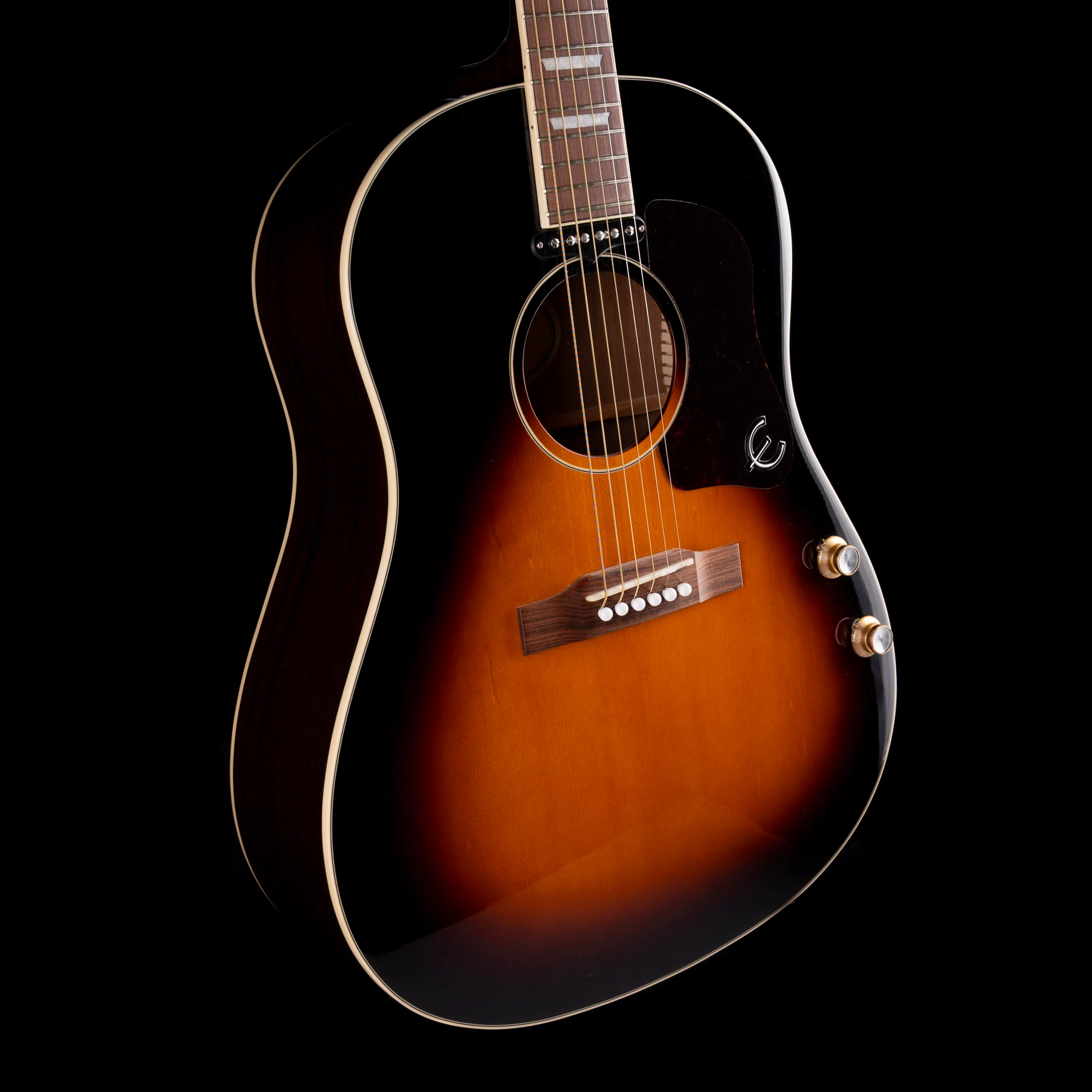 Pre Owned Epiphone EJ-160E Acoustic Electric Guitar With Gig Bag - Image 6