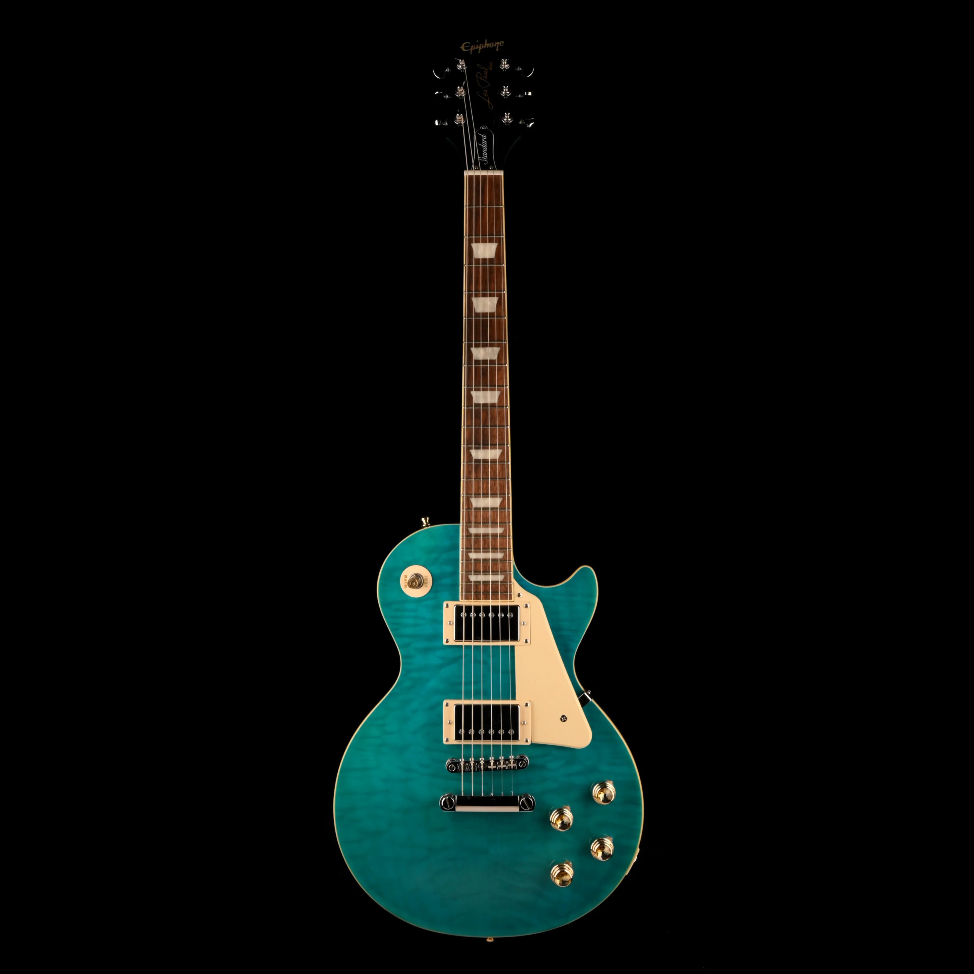 Pre Owned Epiphone Les Paul ‘60s Quilt Top Trans Blue With Gig Bag - Image 2