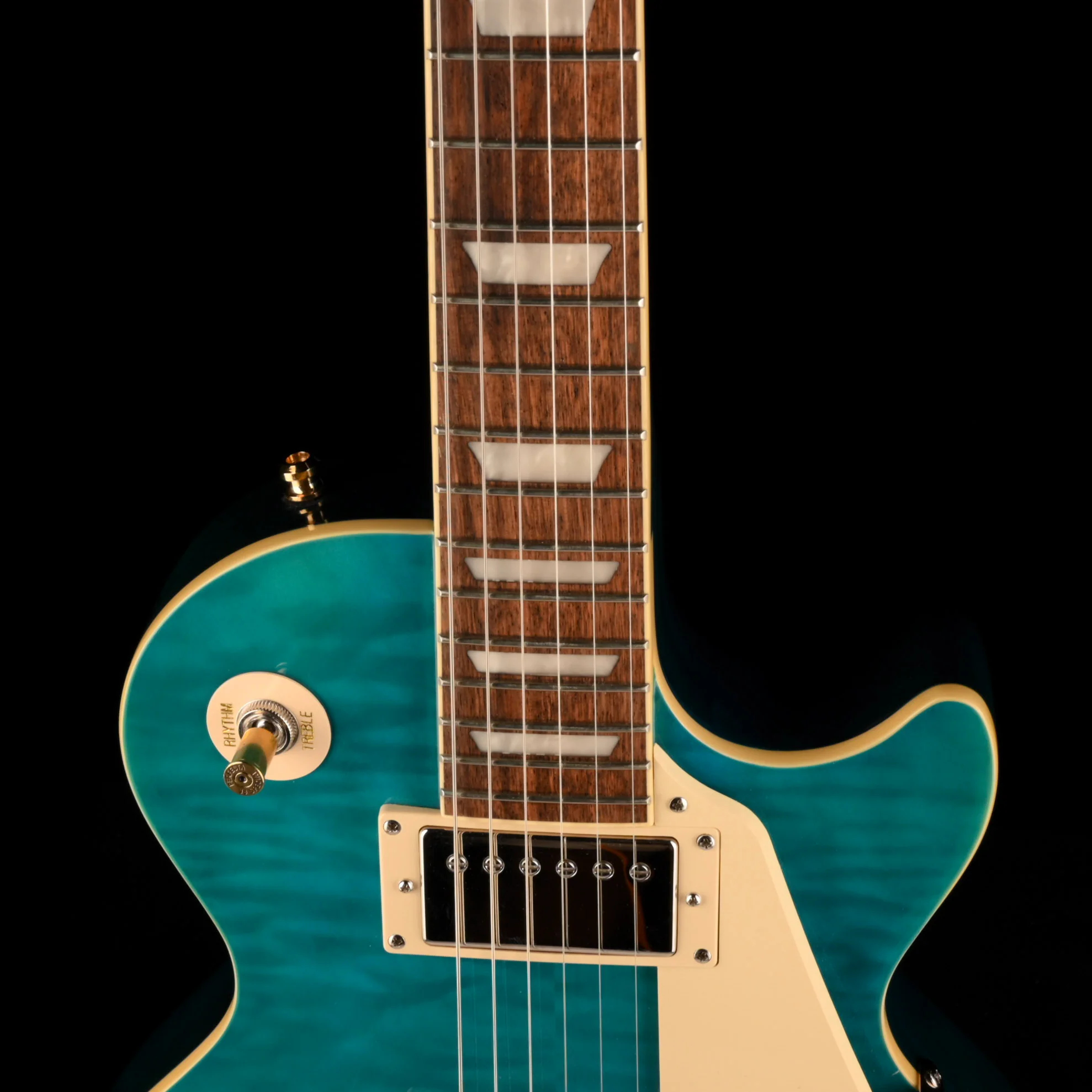 Pre Owned Epiphone Les Paul ‘60s Quilt Top Trans Blue With Gig Bag - Image 3