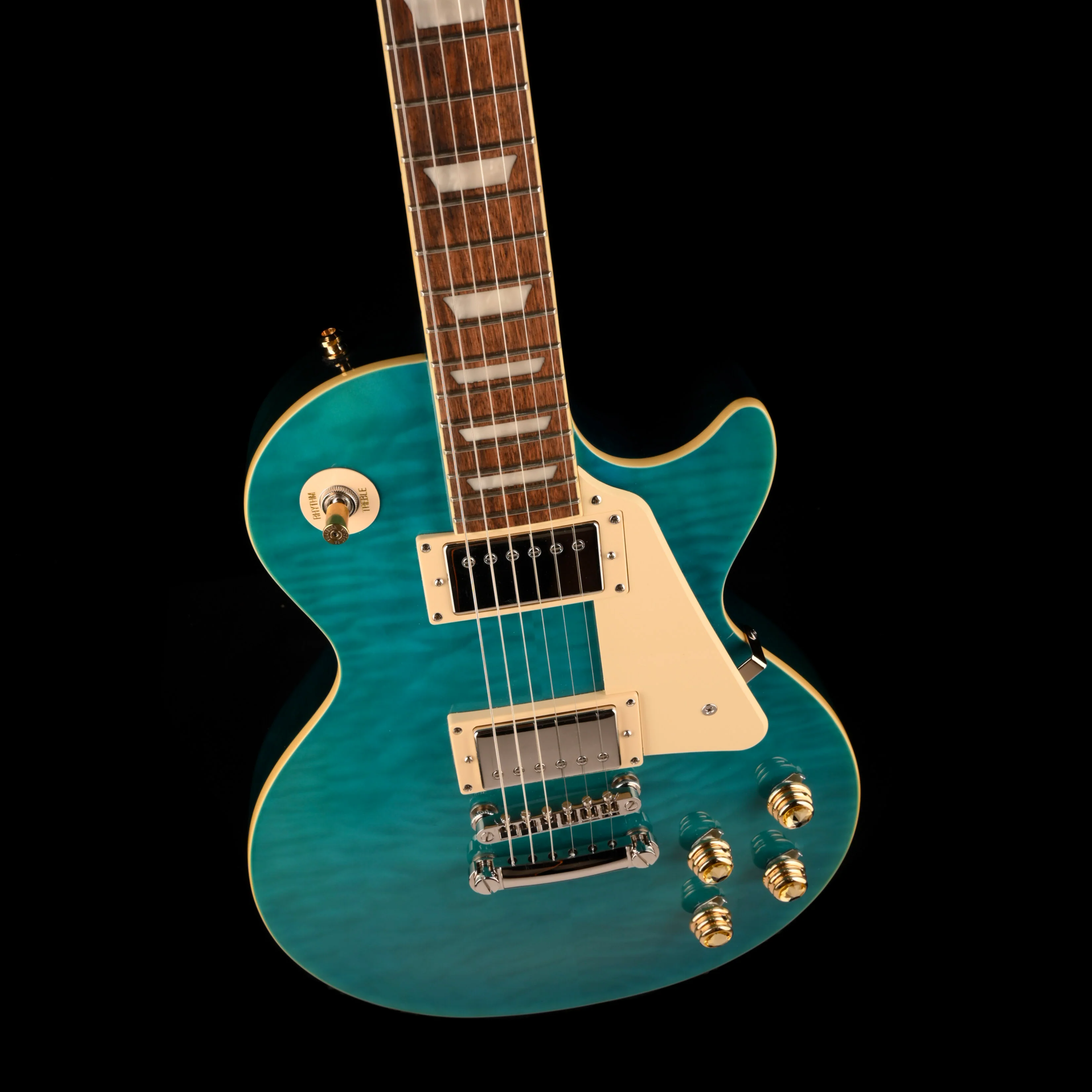 Pre Owned Epiphone Les Paul ‘60s Quilt Top Trans Blue With Gig Bag - Image 4