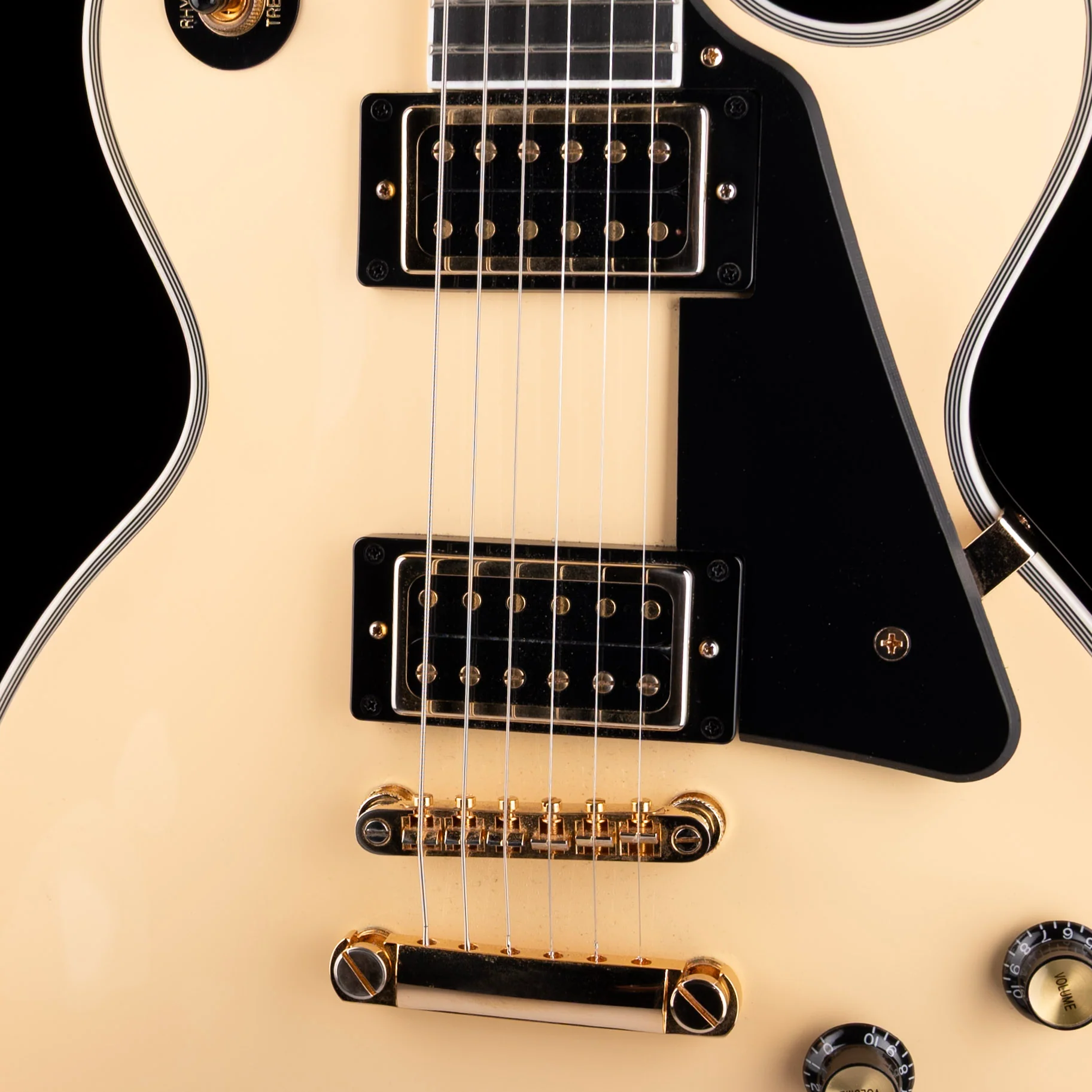 Pre Owned Epiphone Les Paul Custom Blackback Antique Ivory - Image 4