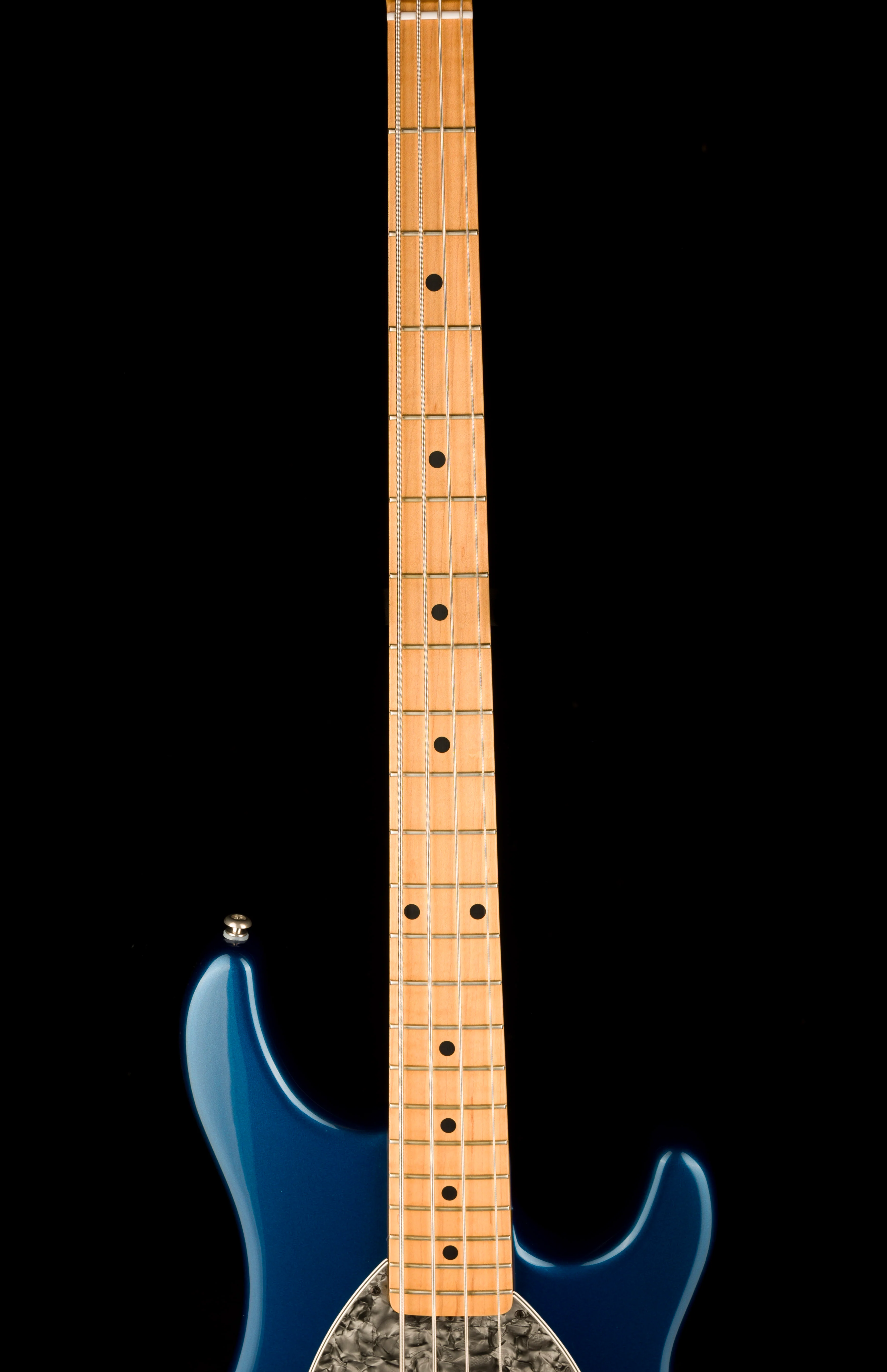Pre Owned Ernie Ball Music Man Sterling 4-String Pearl Blue Bass With Case - Image 11