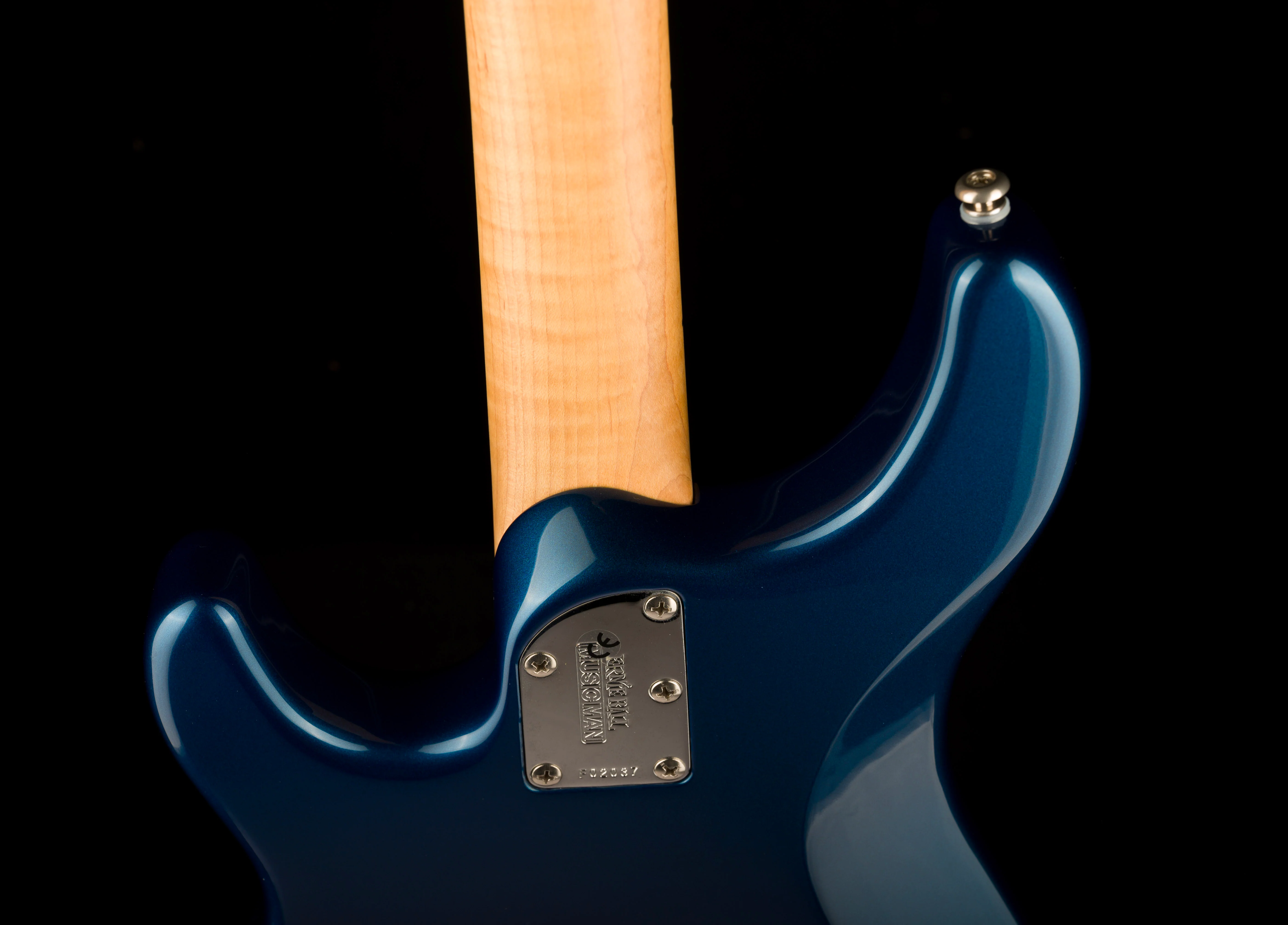Pre Owned Ernie Ball Music Man Sterling 4-String Pearl Blue Bass With Case - Image 15