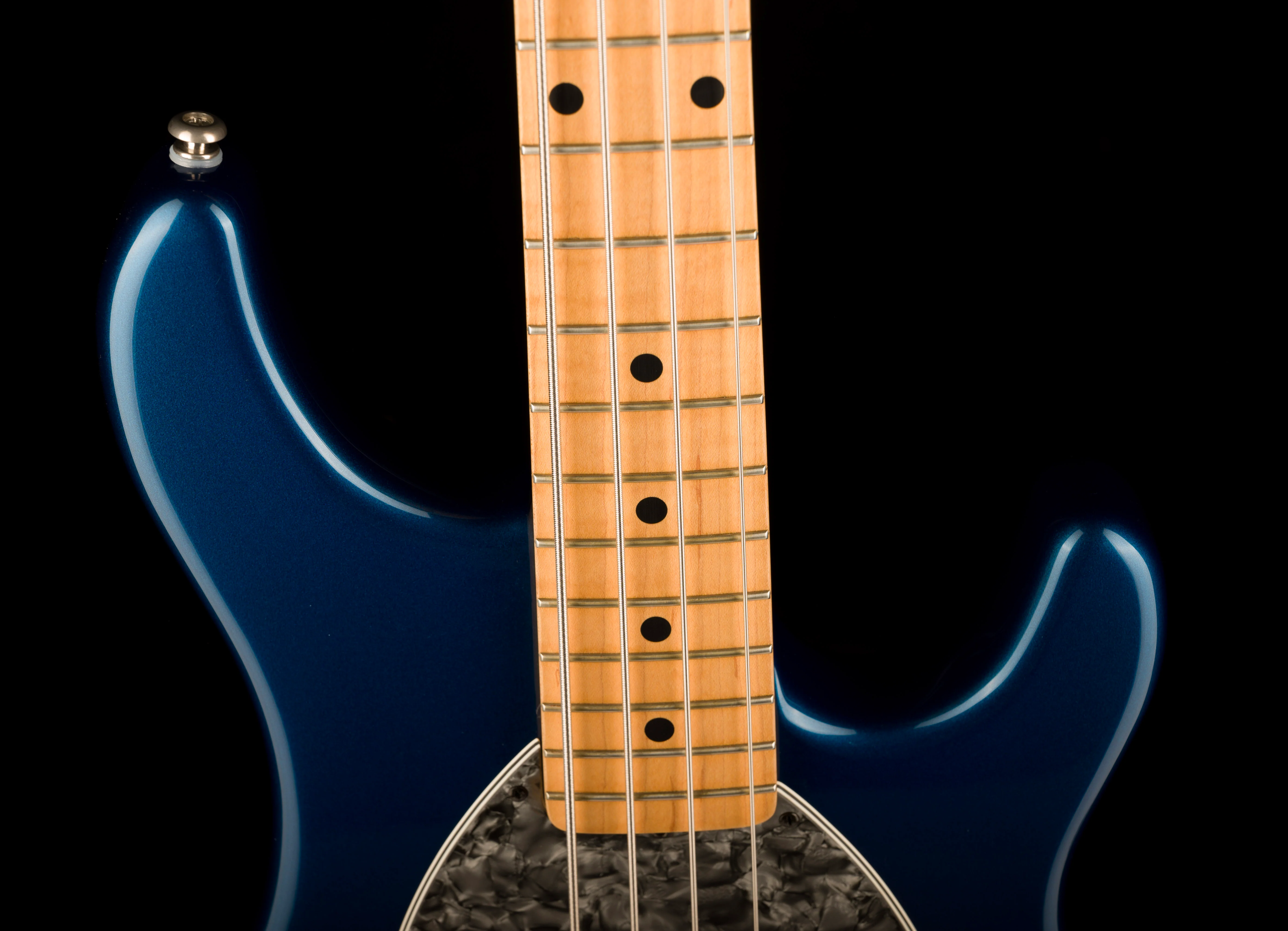 Pre Owned Ernie Ball Music Man Sterling 4-String Pearl Blue Bass With Case - Image 3