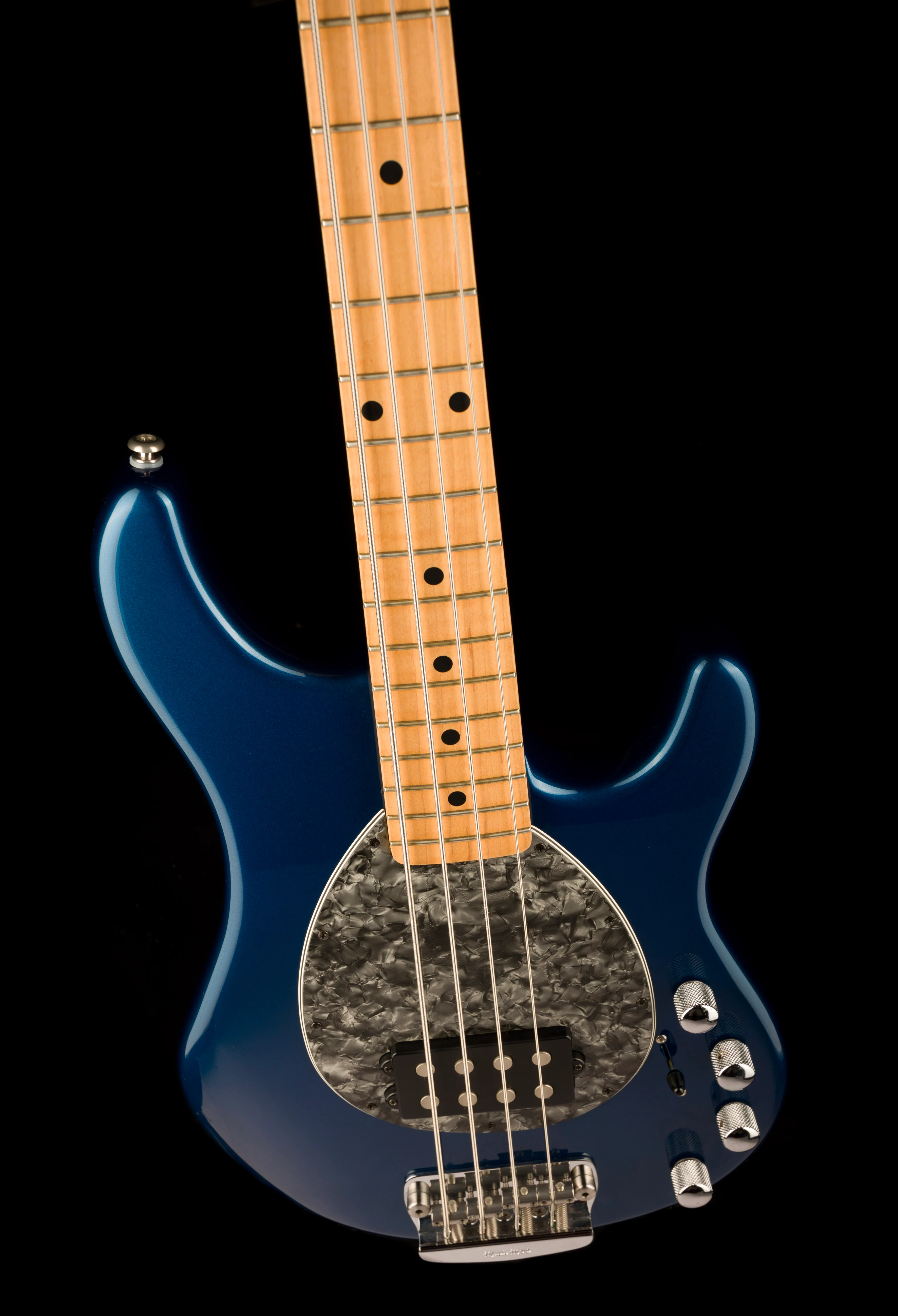 Pre Owned Ernie Ball Music Man Sterling 4-String Pearl Blue Bass With Case - Image 4
