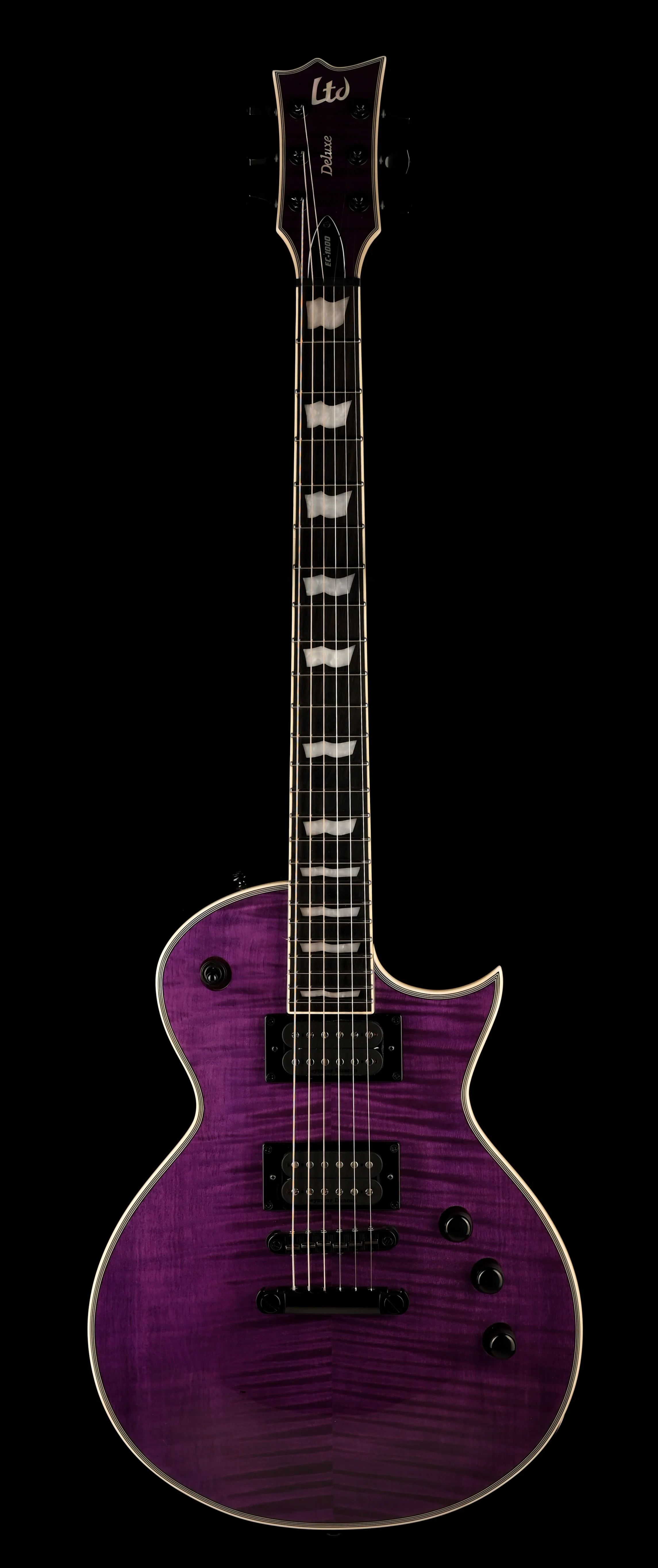 Pre Owned ESP Deluxe LTD EC-1000 Electric Guitar Trans Purple With OHSC - Image 2