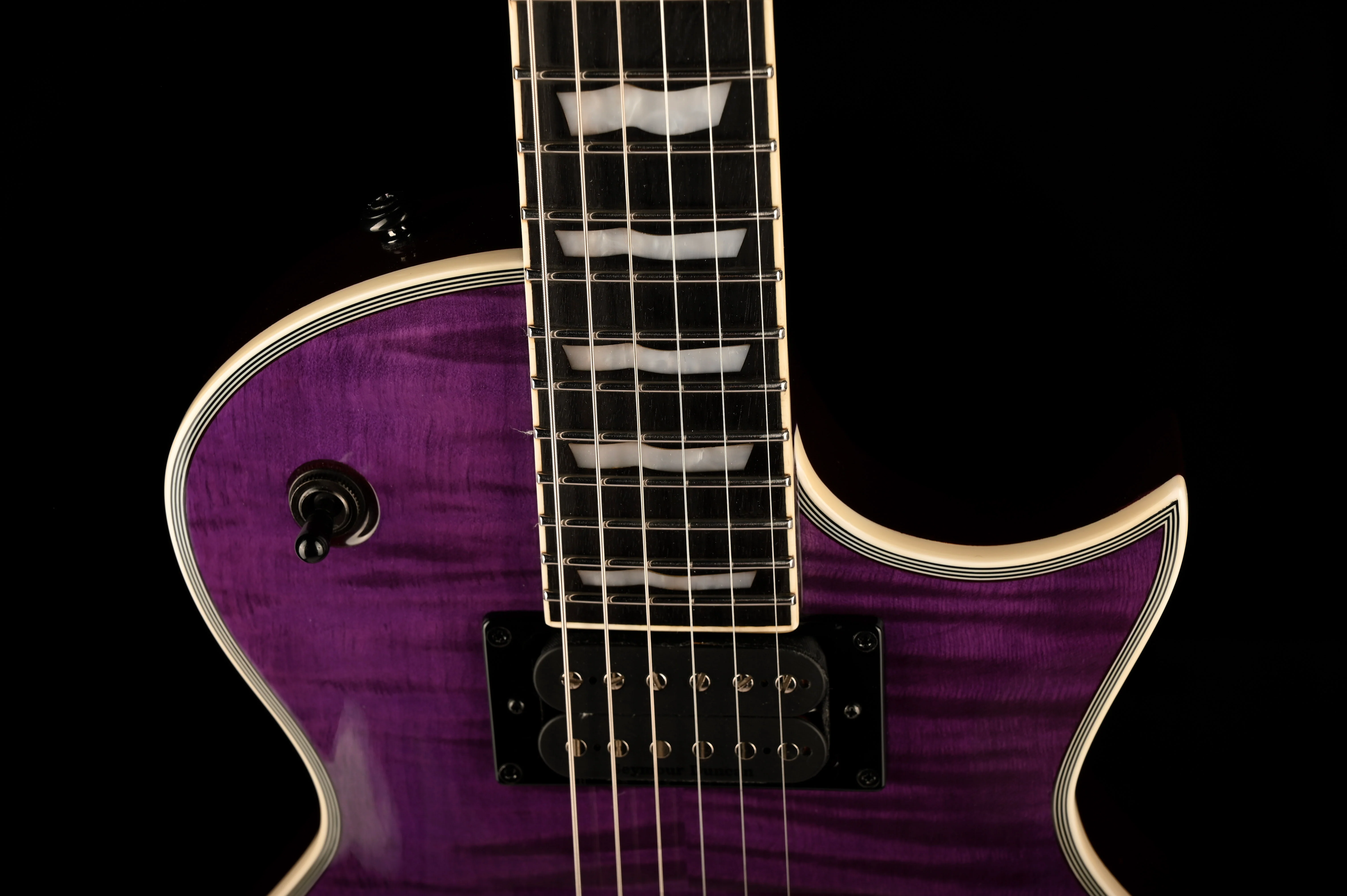 Pre Owned ESP Deluxe LTD EC-1000 Electric Guitar Trans Purple With OHSC - Image 22