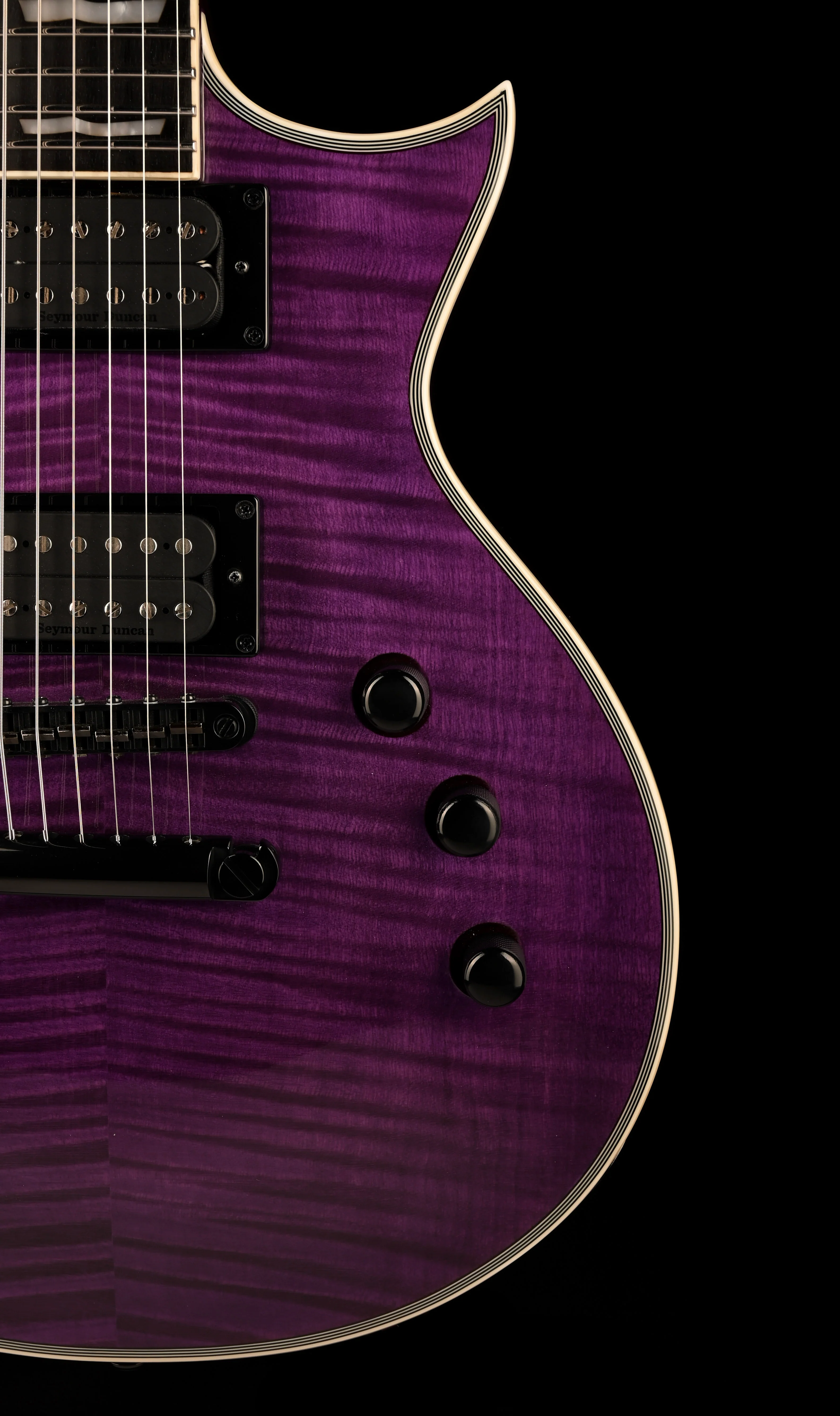 Pre Owned ESP Deluxe LTD EC-1000 Electric Guitar Trans Purple With OHSC - Image 9
