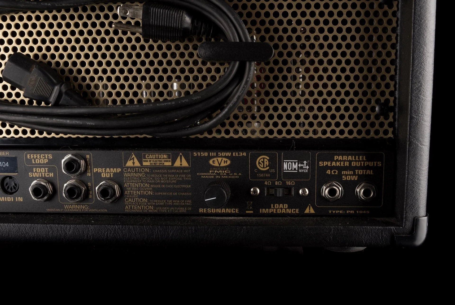 Pre Owned EVH 5150 III EL34 Black C137 Mod Guitar Amp Head with Footswitch and Cover - Image 10