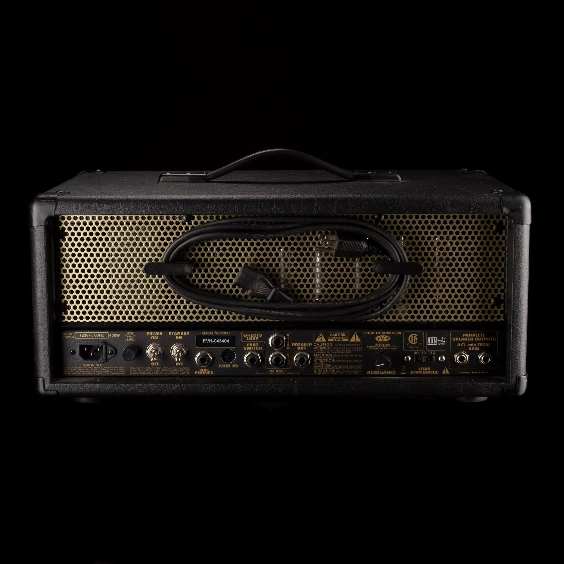 Pre Owned EVH 5150 III EL34 Black C137 Mod Guitar Amp Head with Footswitch and Cover - Image 8