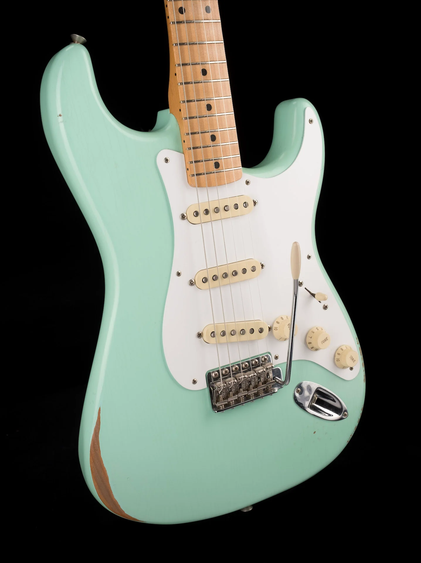 Pre Owned Fender Vintera Road Worn 50s Stratocaster Surf Green With Gig Bag - Image 10
