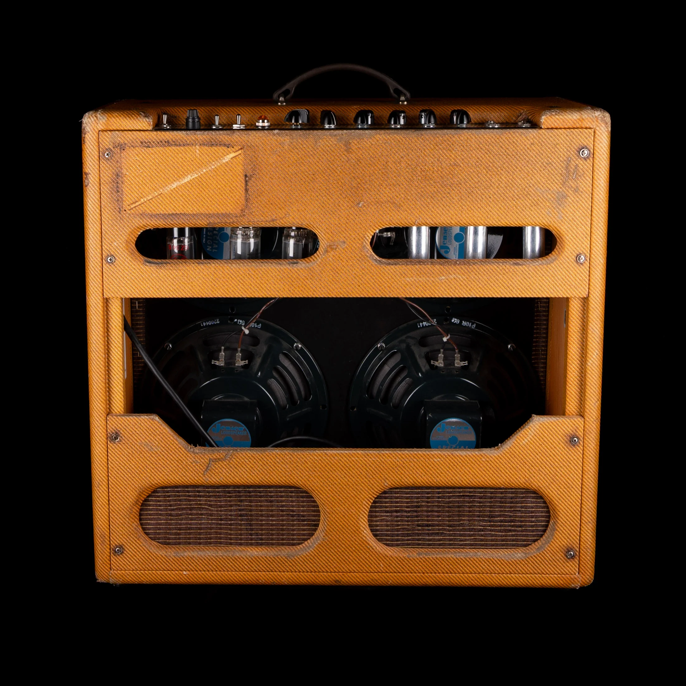 Pre Owned Fender Custom Shop Limited Edition '59 Bassman Relic Lacquered Tweed Modified Tube Guitar Amp Combo with Cover - Image 8