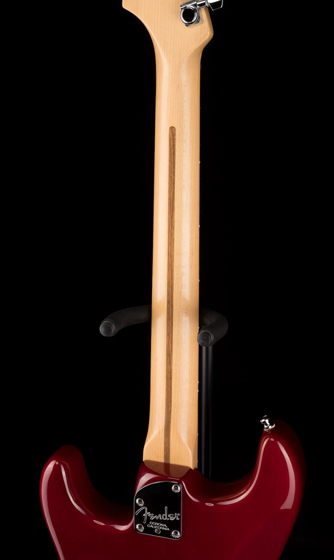 Pre Owned Fender 60th Anniversary American Deluxe QMT HSS Stratocaster Bing Cherry Transparent With Gig Bag - Image 16