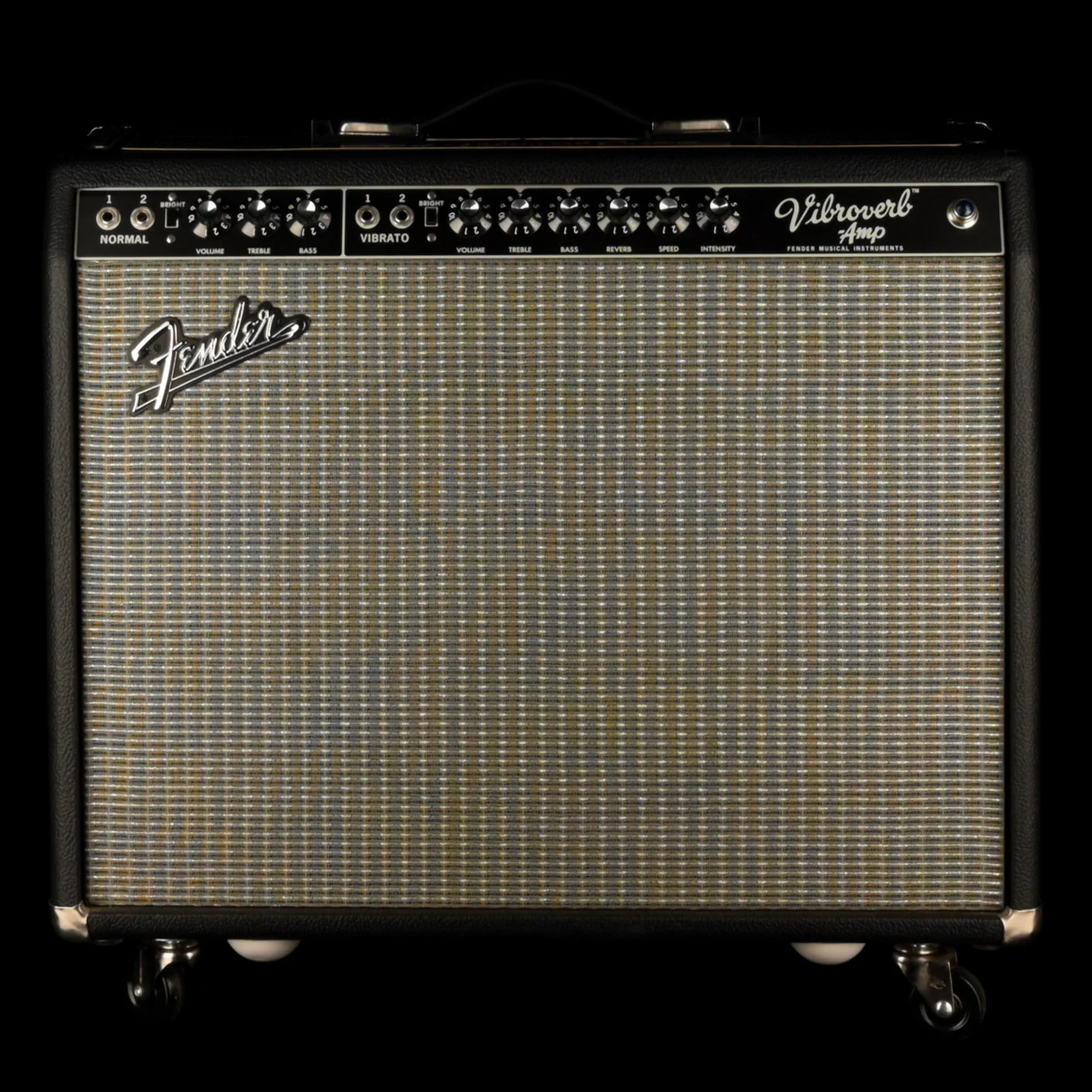 Pre Owned Fender '64 Vibroverb Custom Guitar Amp Combo With Footswitch And Cover