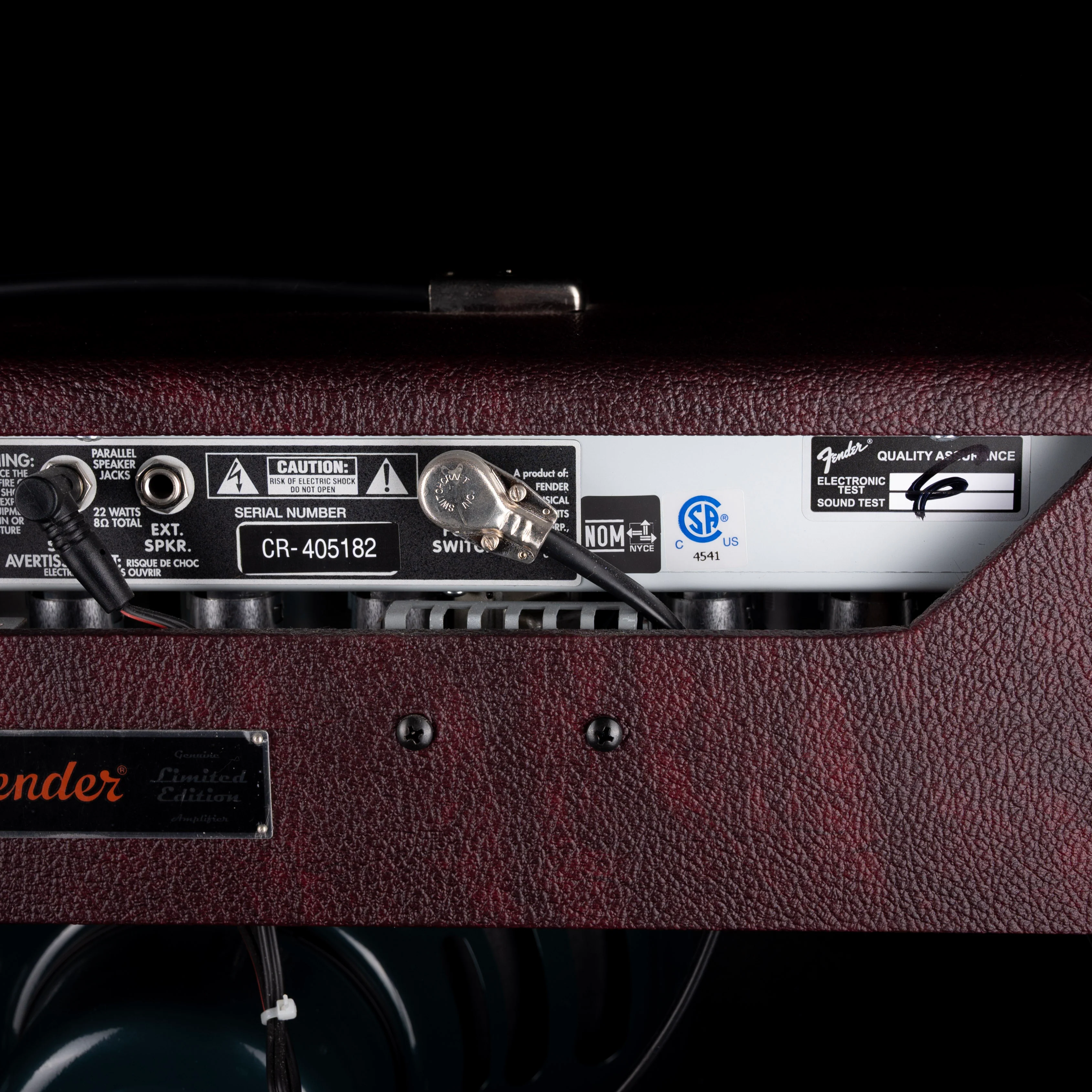 Pre Owned Fender '65 Deluxe Reverb "Bordeaux Blues" FSR Guitar Amp Combo - Image 11