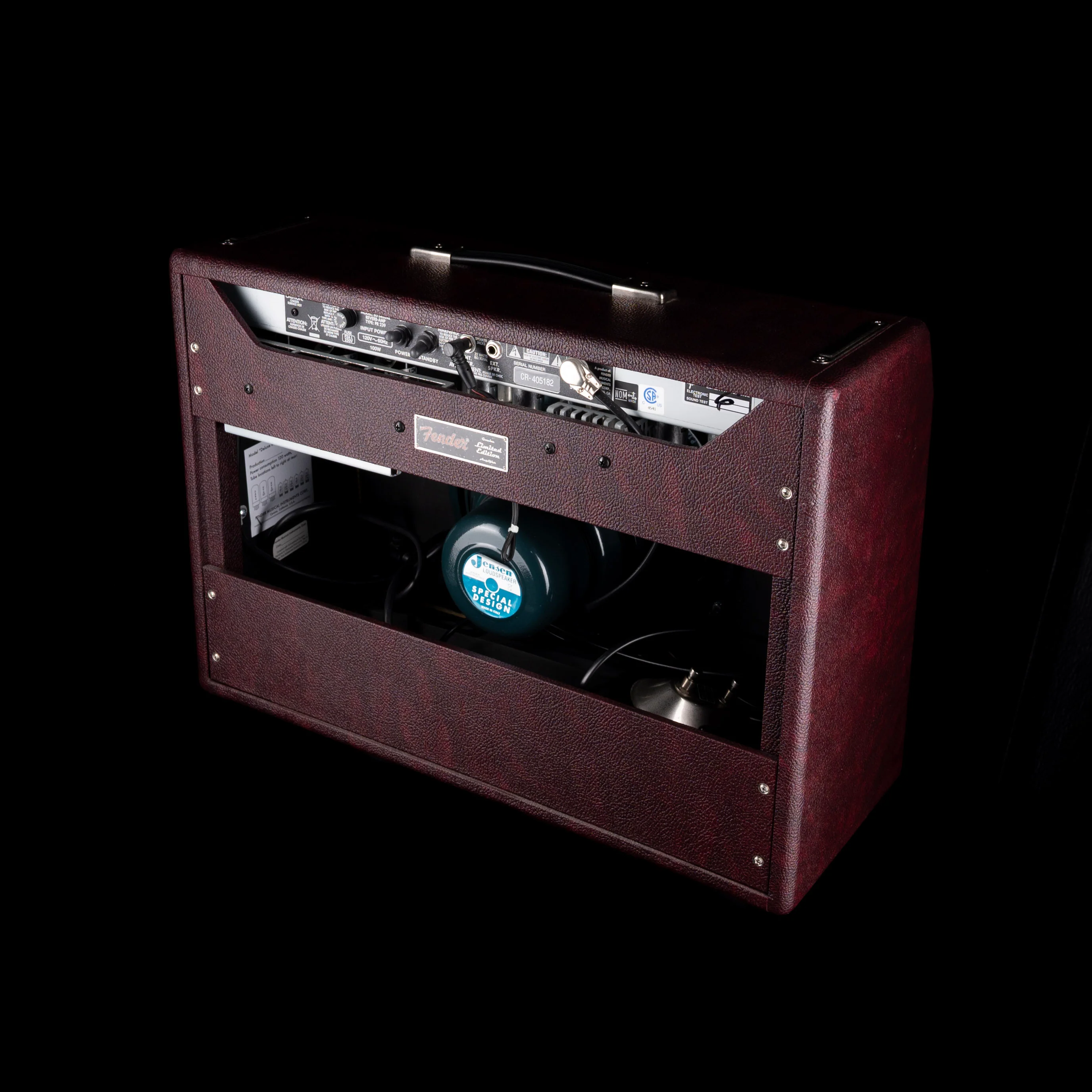 Pre Owned Fender '65 Deluxe Reverb "Bordeaux Blues" FSR Guitar Amp Combo - Image 13