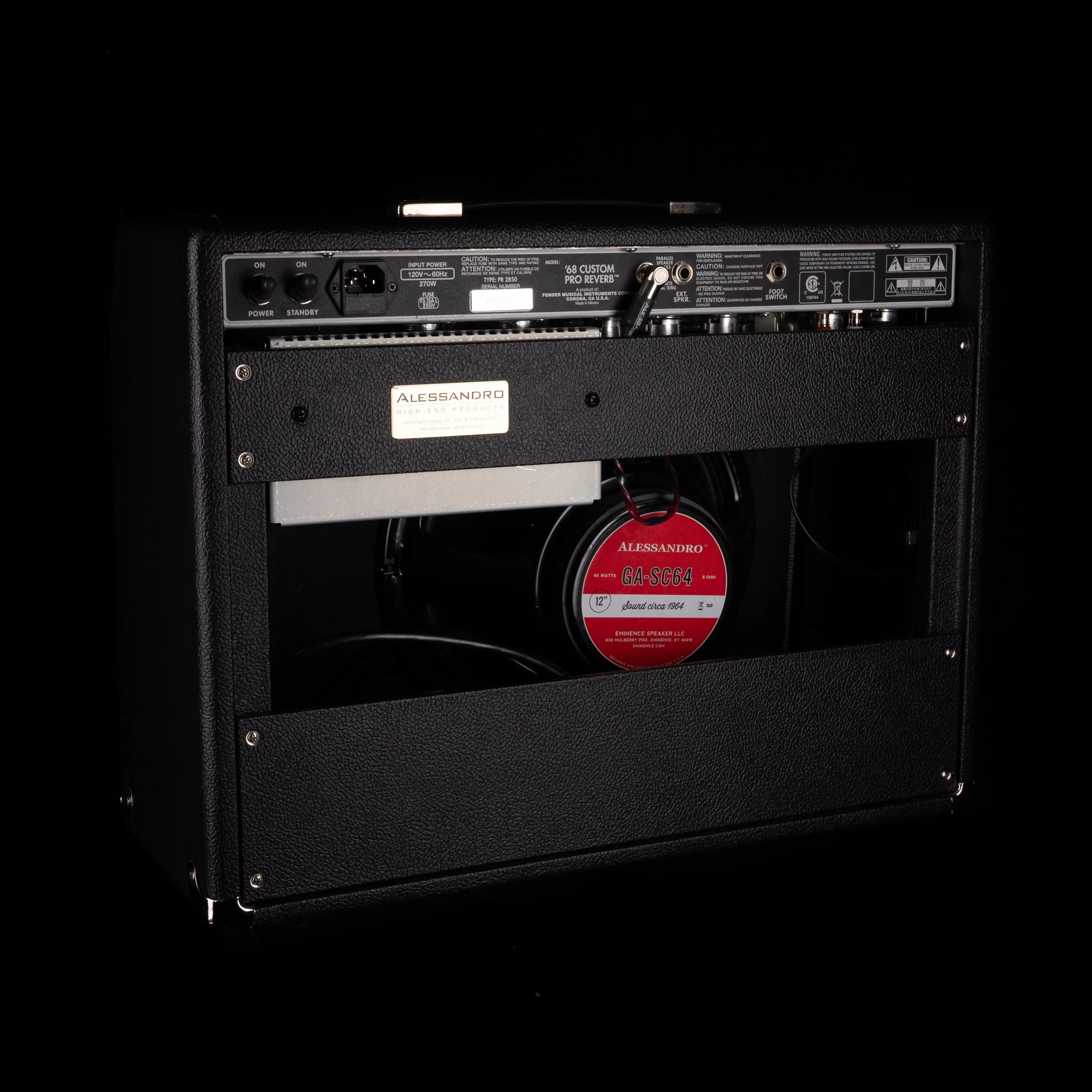Pre-Owned Fender '68 Custom Pro Reverb Guitar Amp Alessandro Mods with Tuki Cover - Image 8